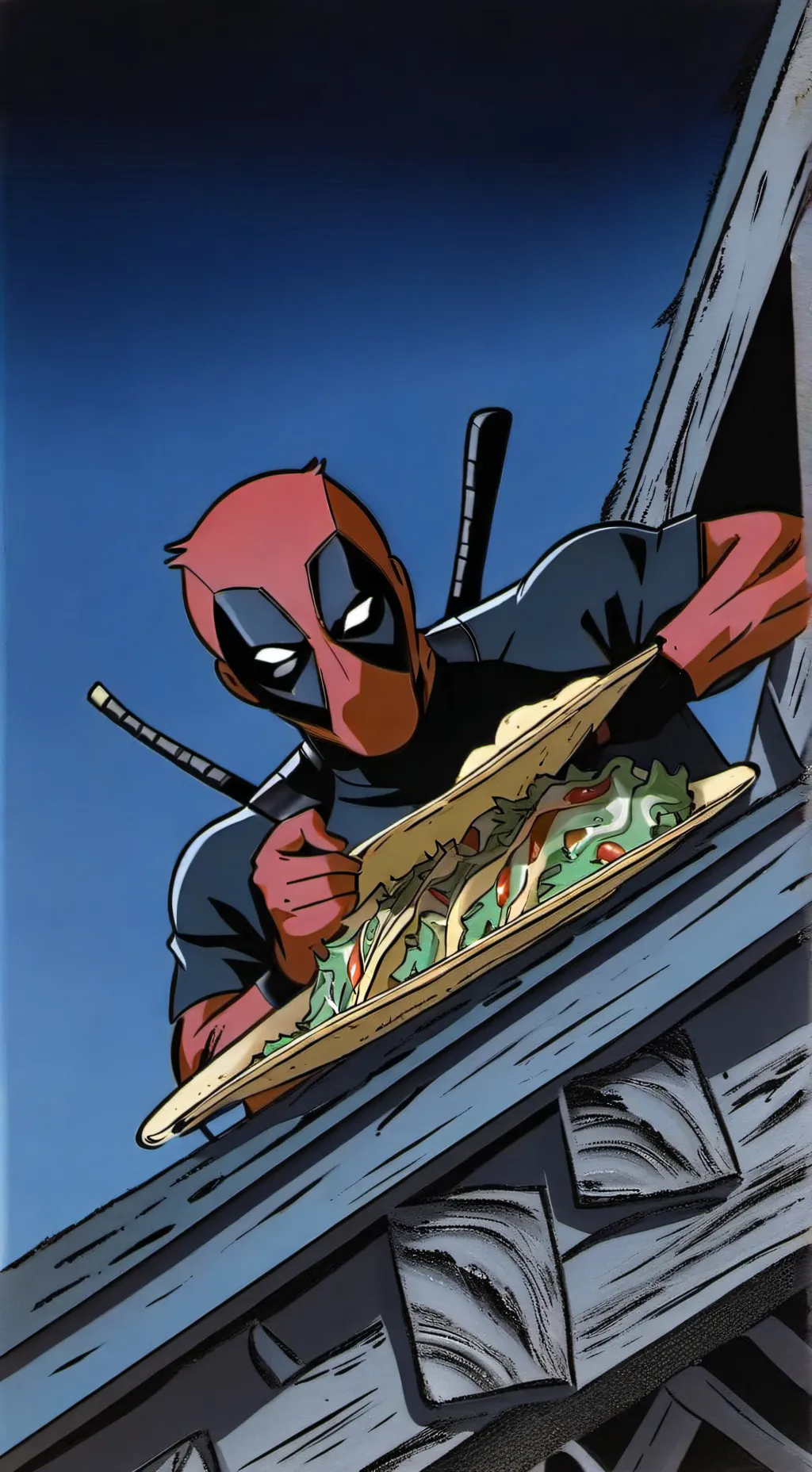 ai character: Deadpool’s tacos background