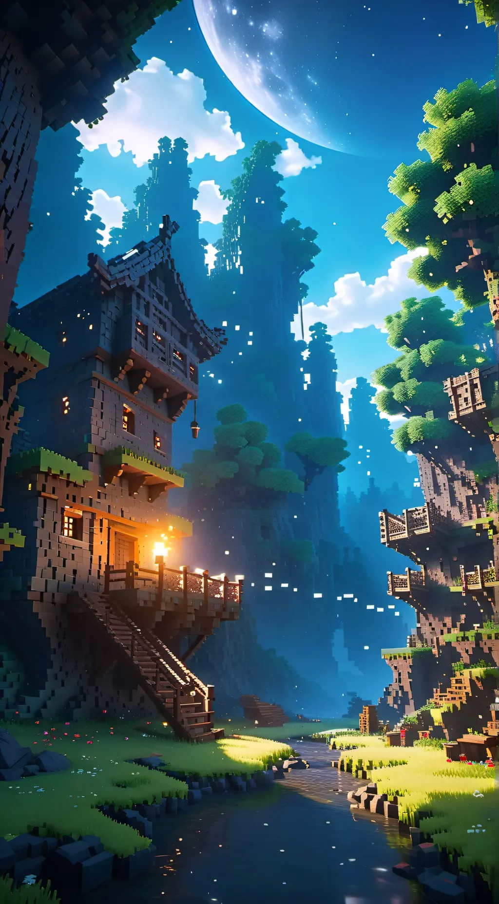 ai character: db en minecraft  background