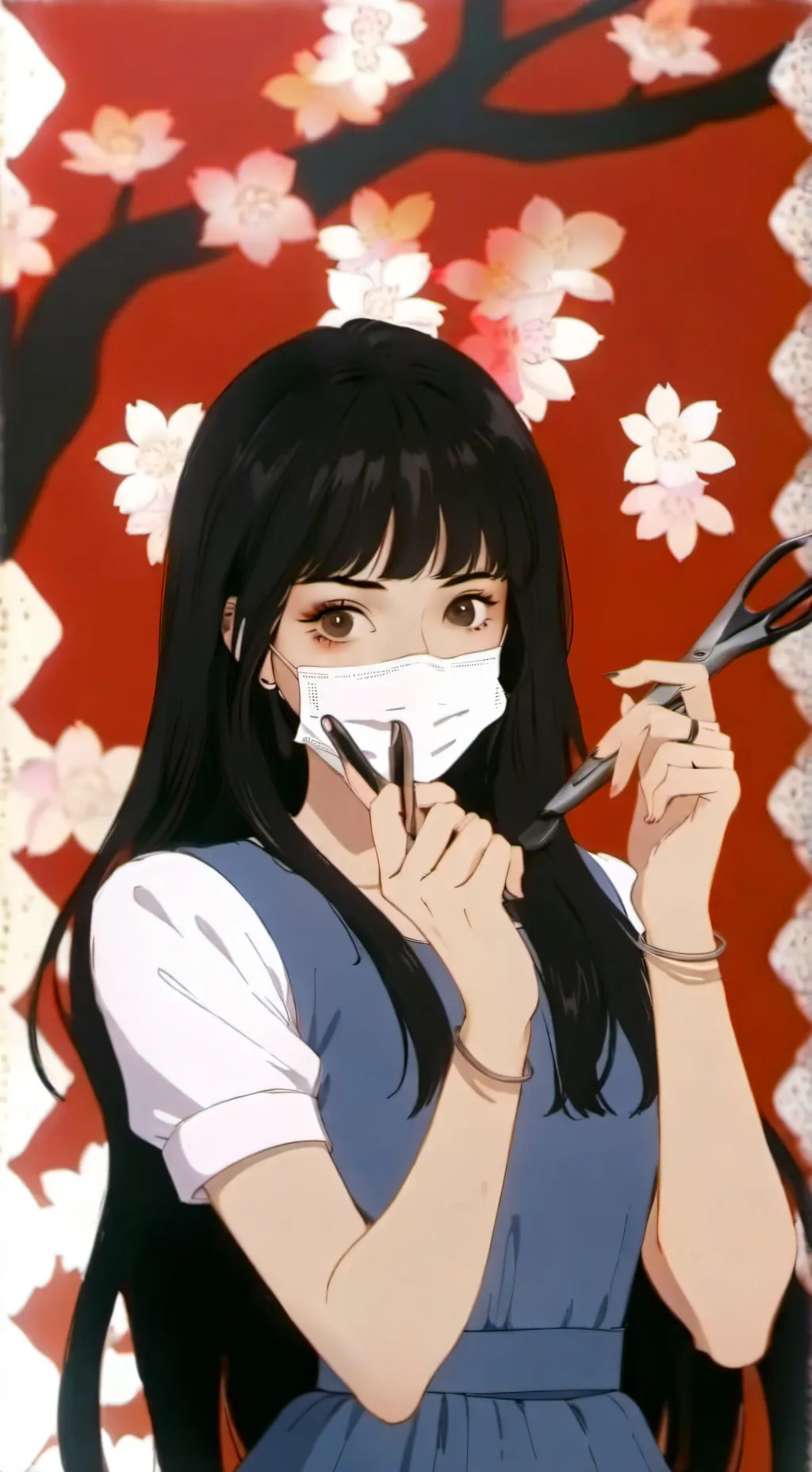 ai character: Kuchisake onna background