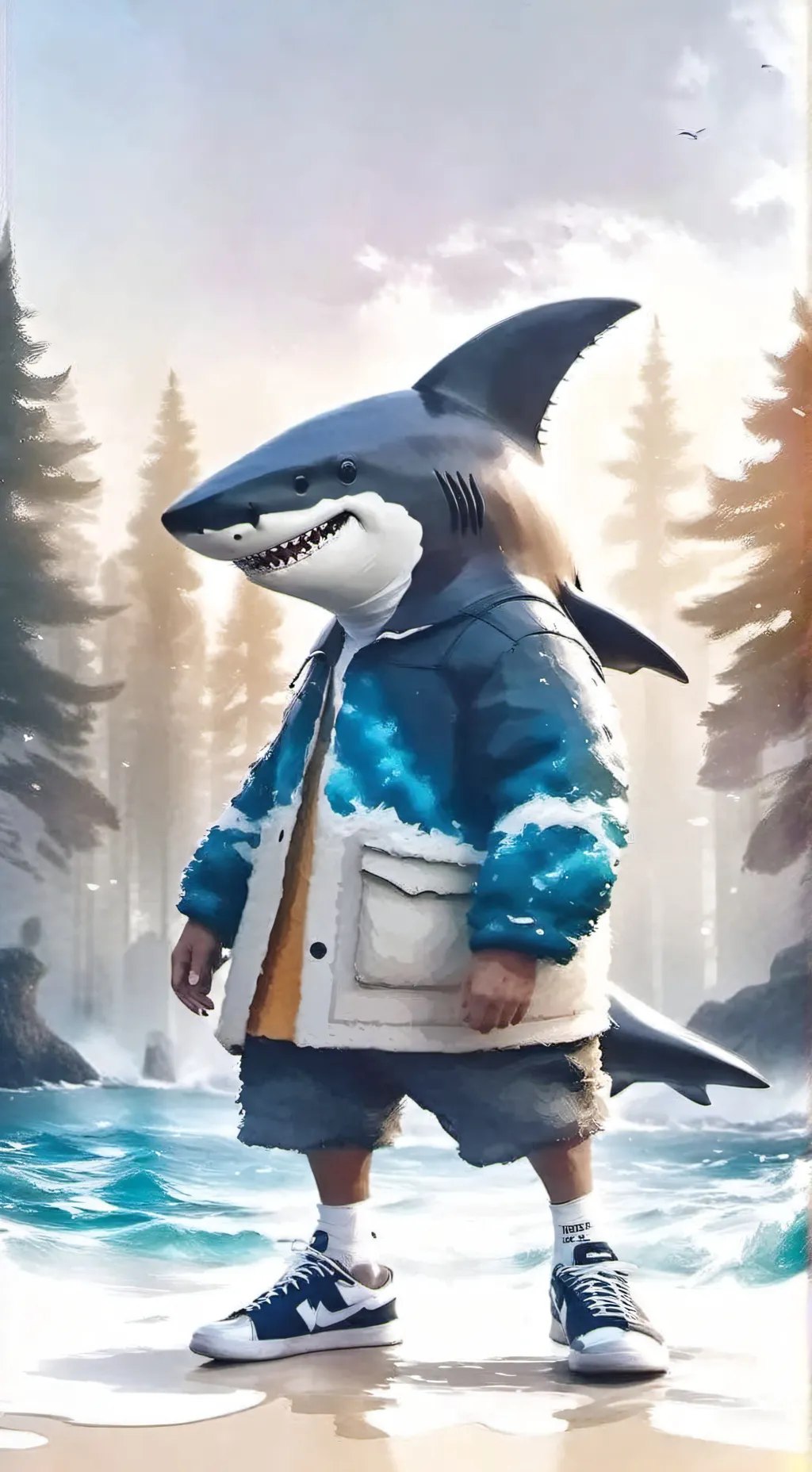 ai character: Tralalero tralala background