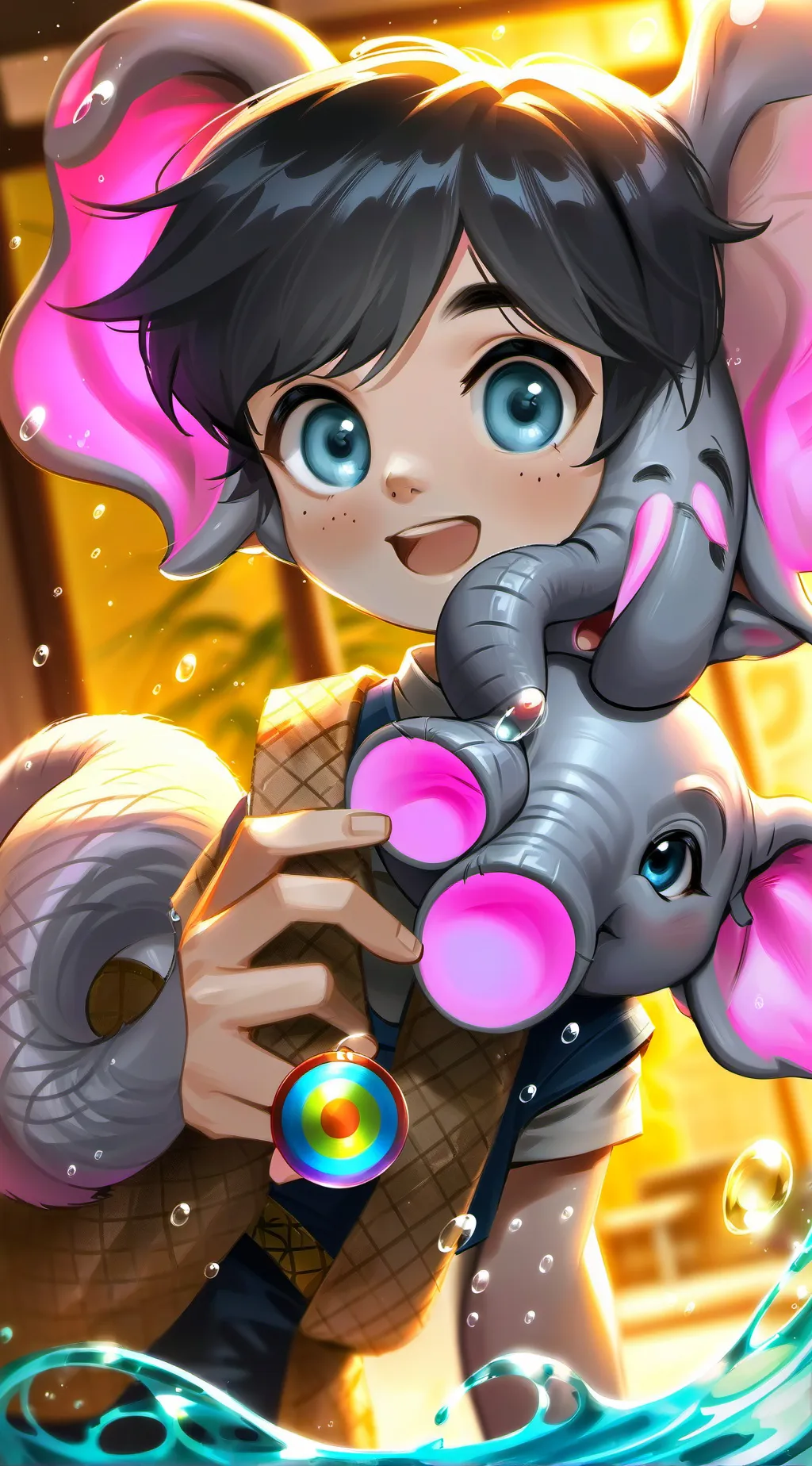 ai character: Elly the Elephant Furry background