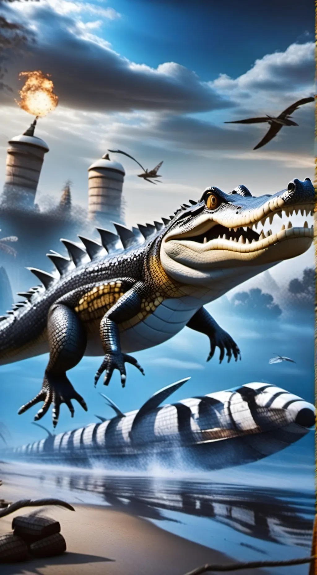 ai character: bombardino crocodi background