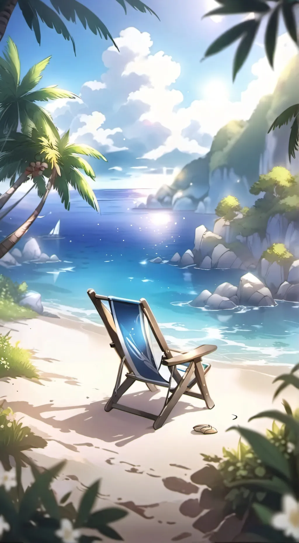 ai character: MHA beach!  background