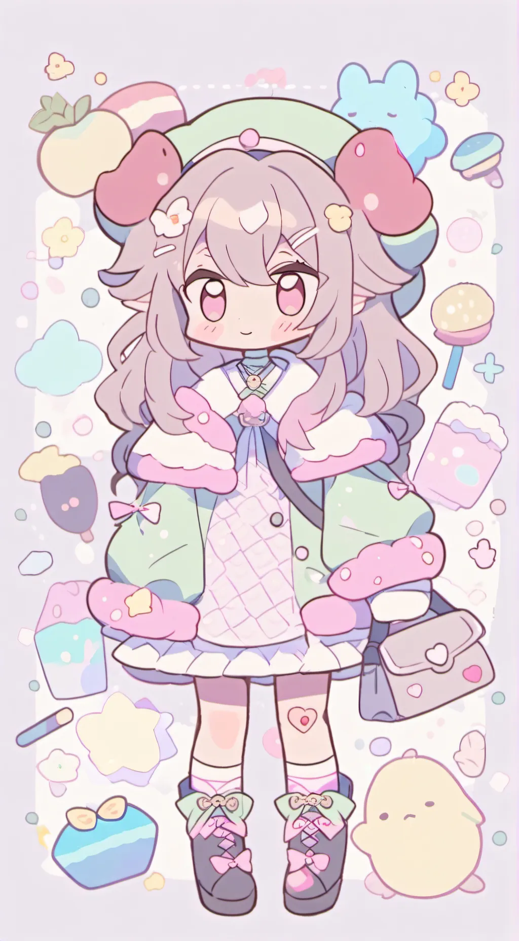 ai character: 🍬 cotton candy 🍬 background