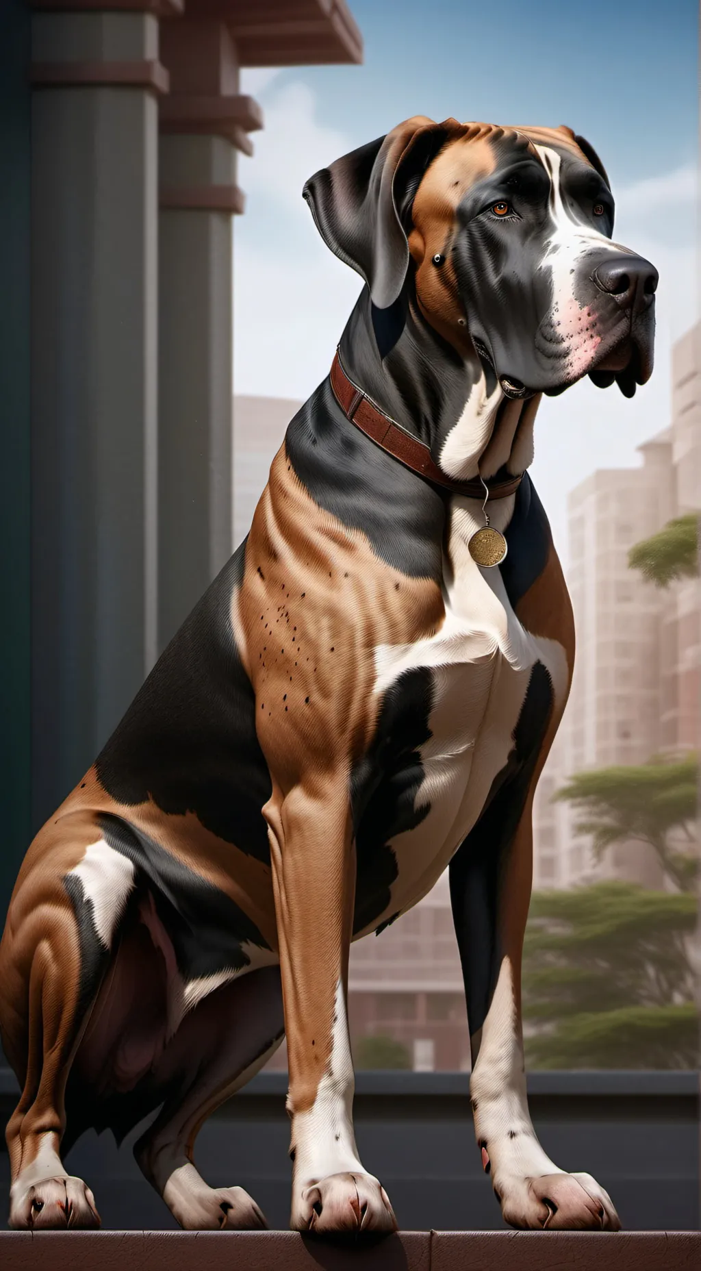 ai character: great dane  background