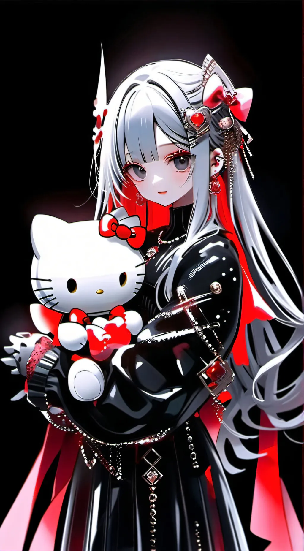 ai character: hello kitty  background