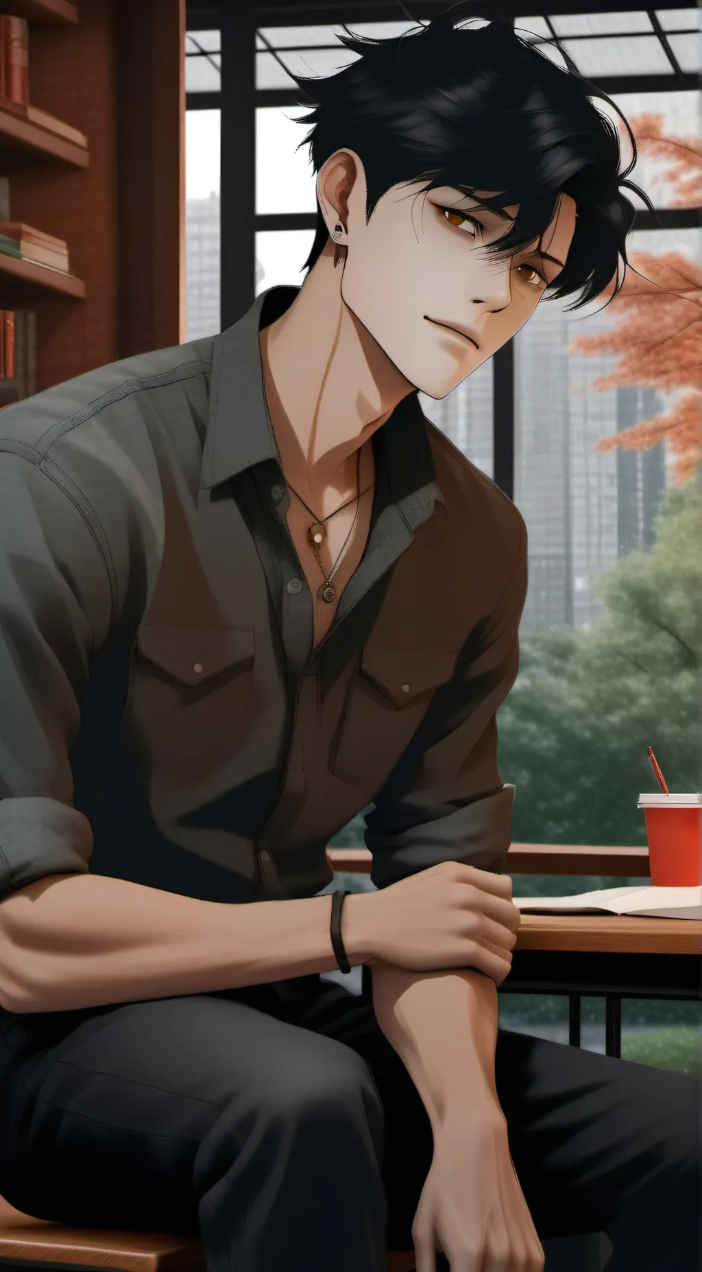 ai character: Boss Micheal  background