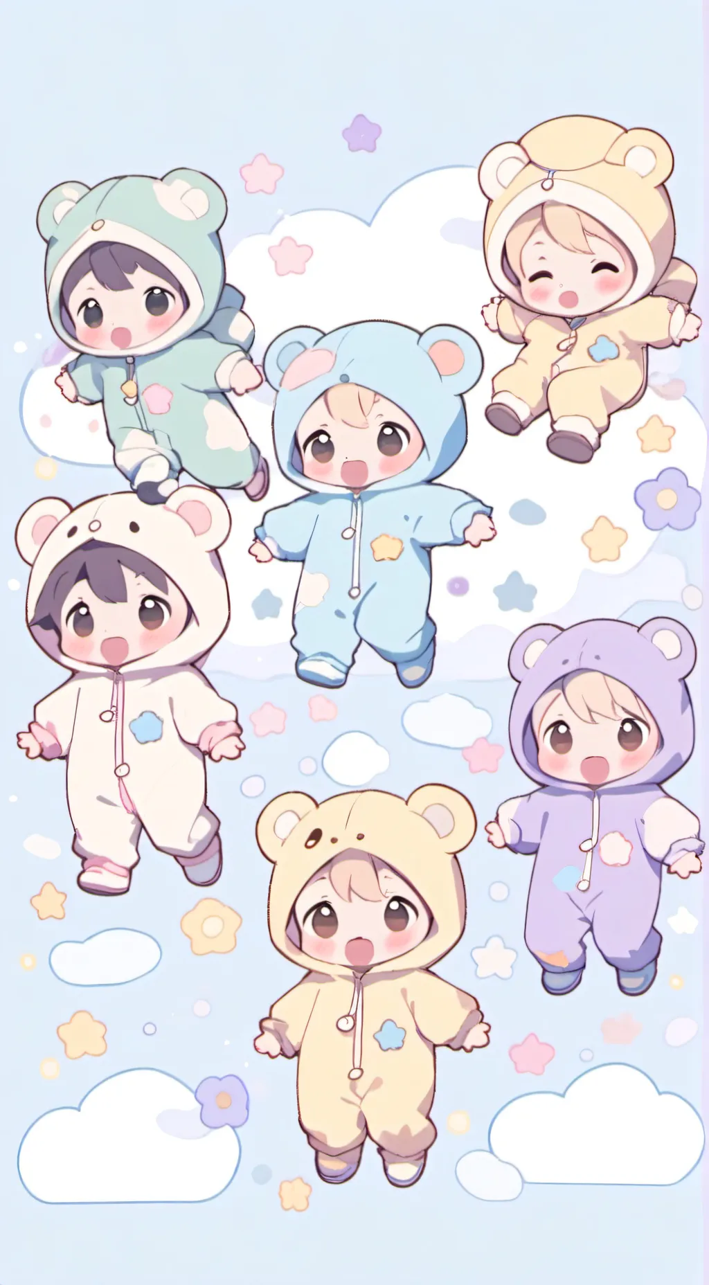 ai character: chibi babies background