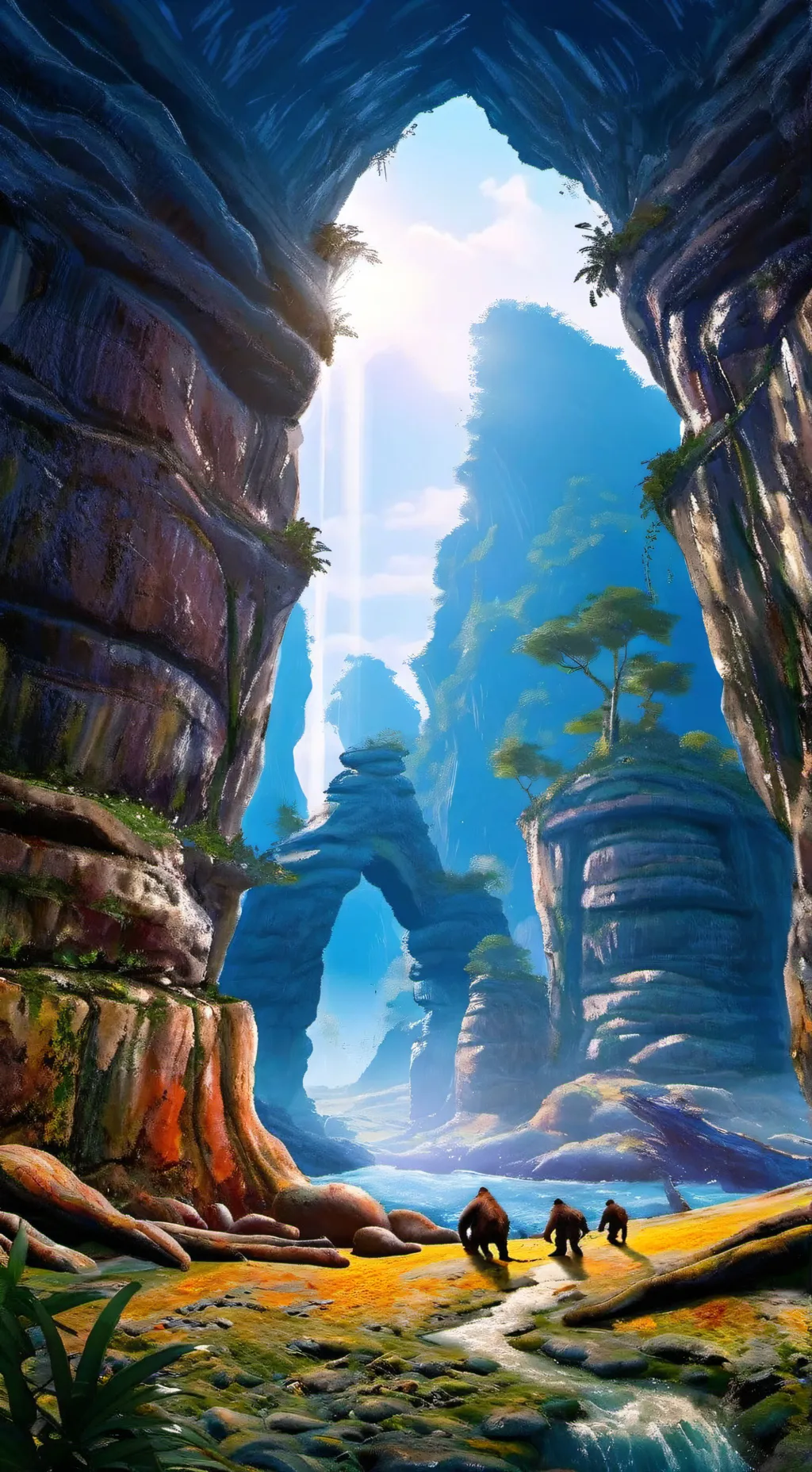 ai character: Stone age background