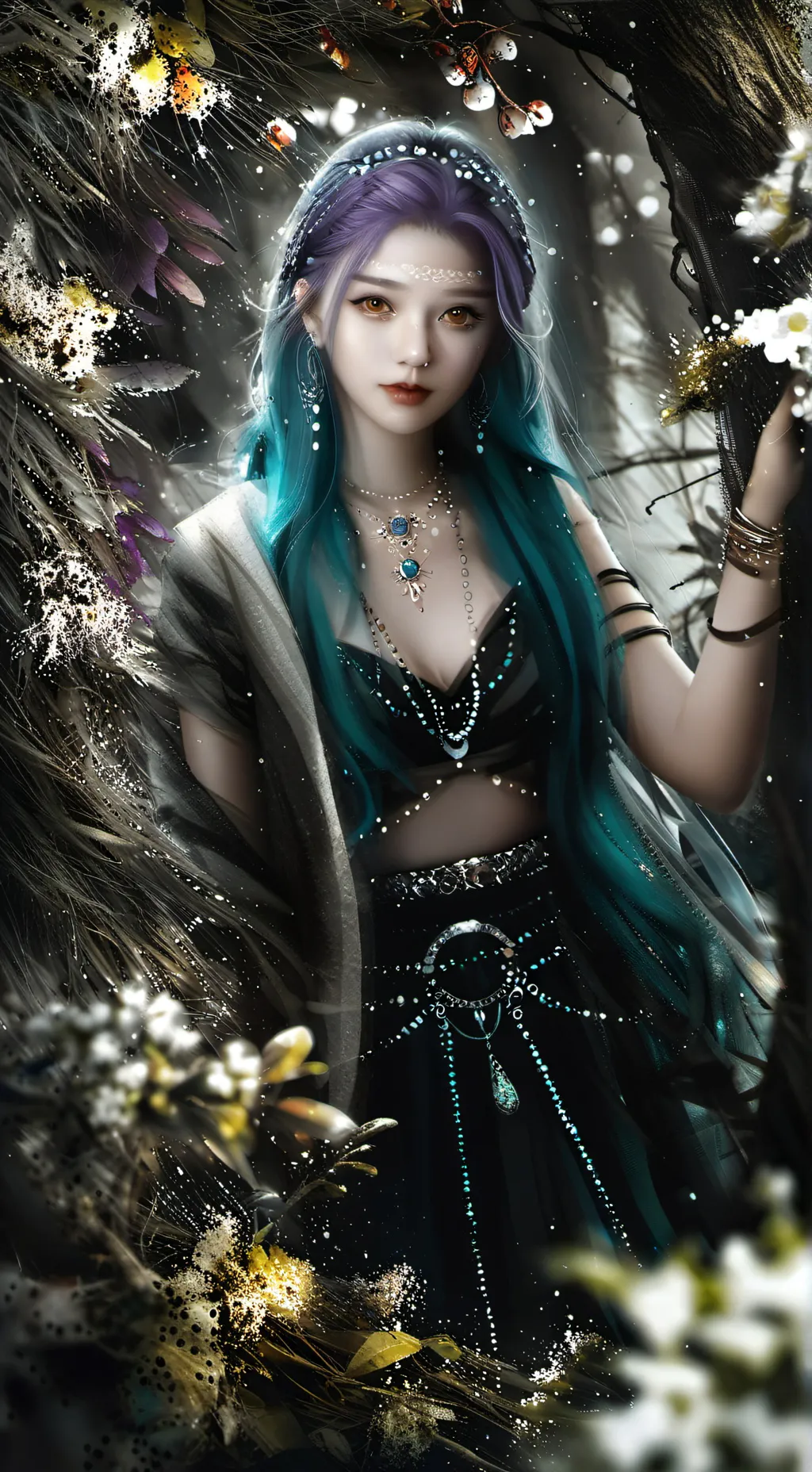 ai character: 美精灵💗💎🎇 background