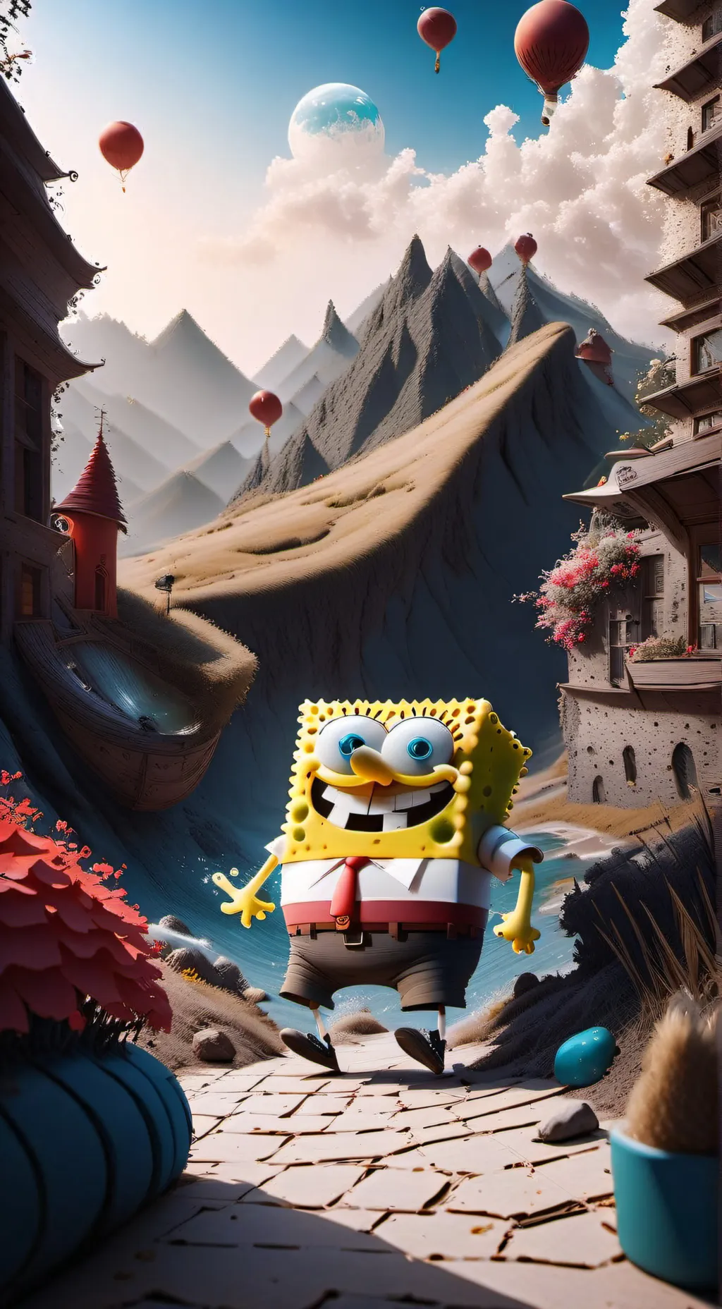 ai character: SpongeBob background