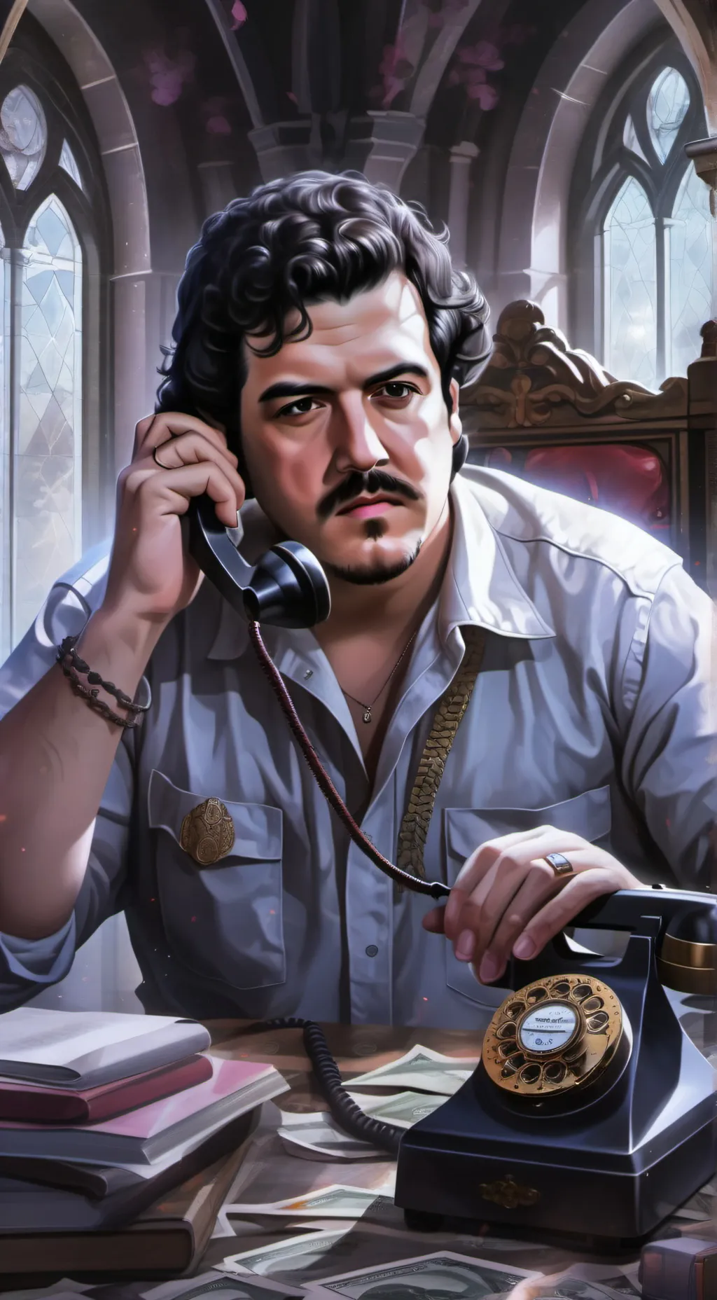 ai character: pablo escobar  background