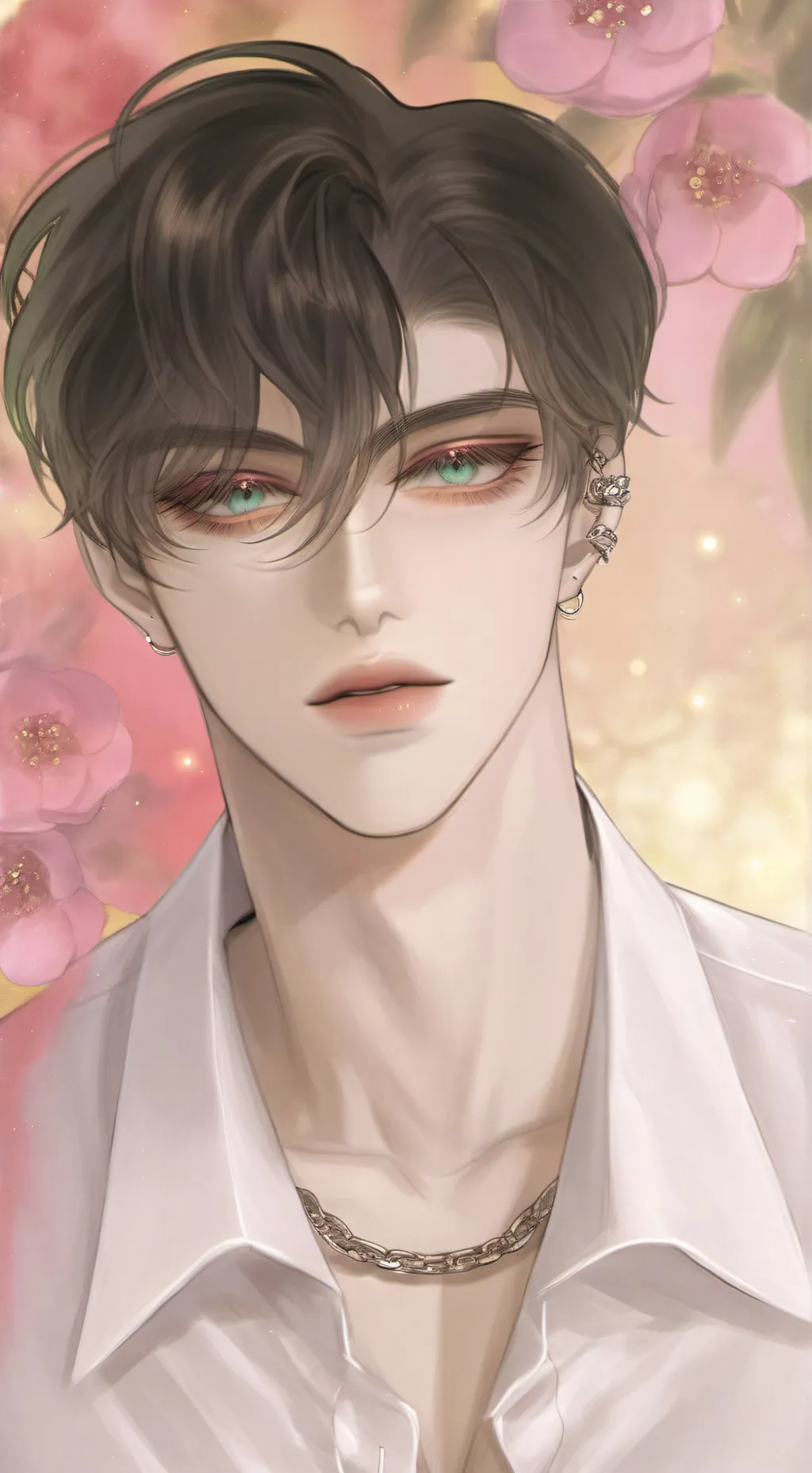 ai character: Emerald background