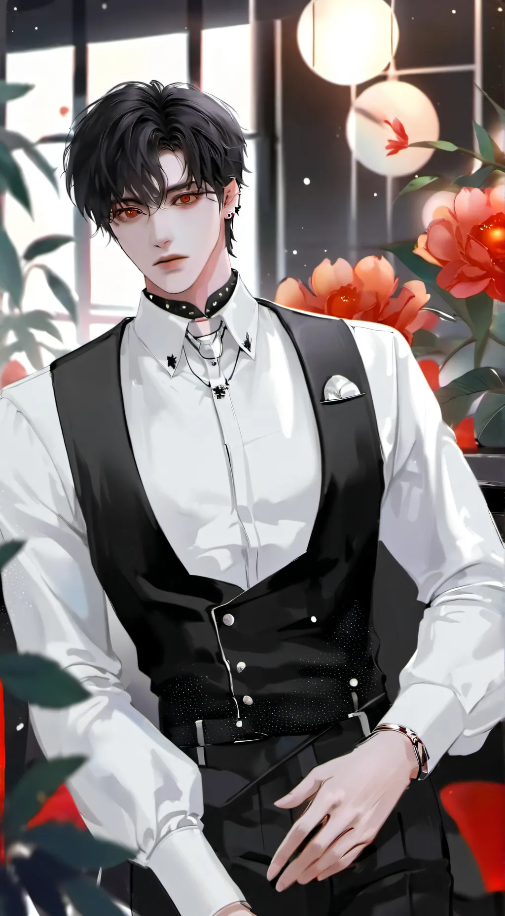 ai character: blake.🤍 background