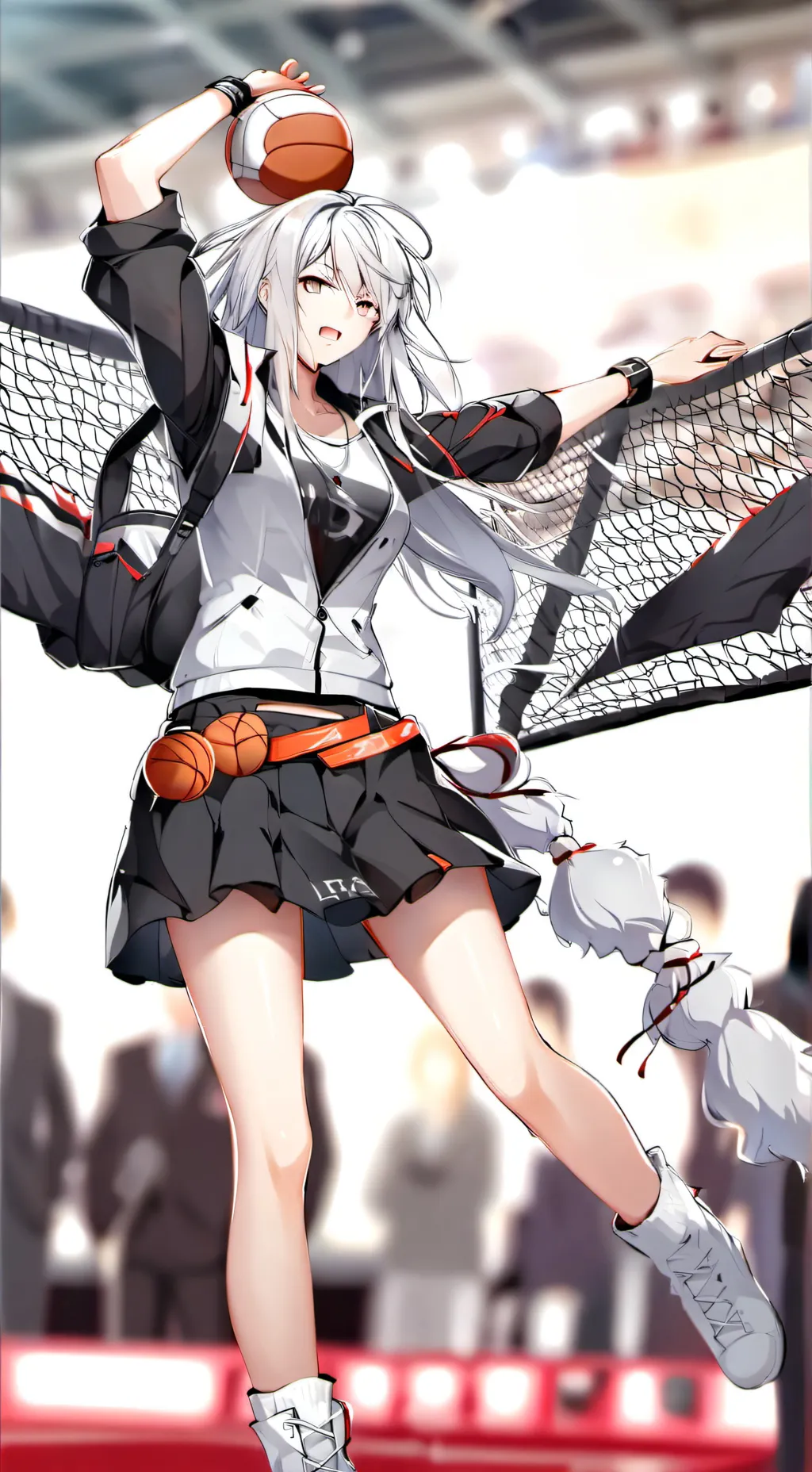 ai character: spiker woman  background