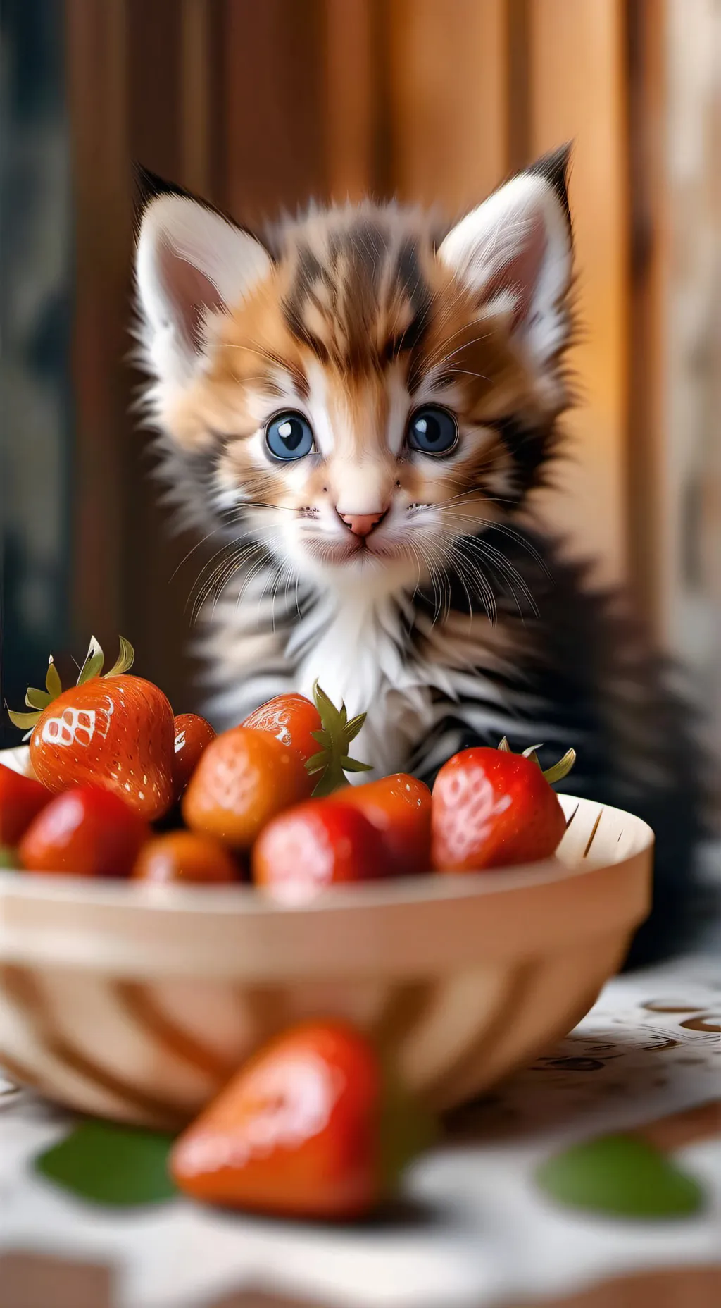 ai character: strawberry eater  background