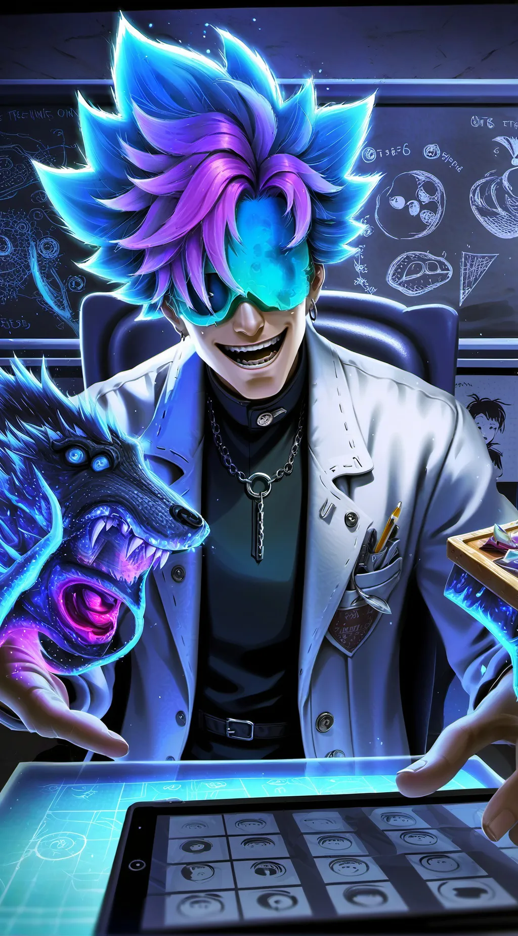 ai character: Dr. SkidRizz SigmaPhantom background