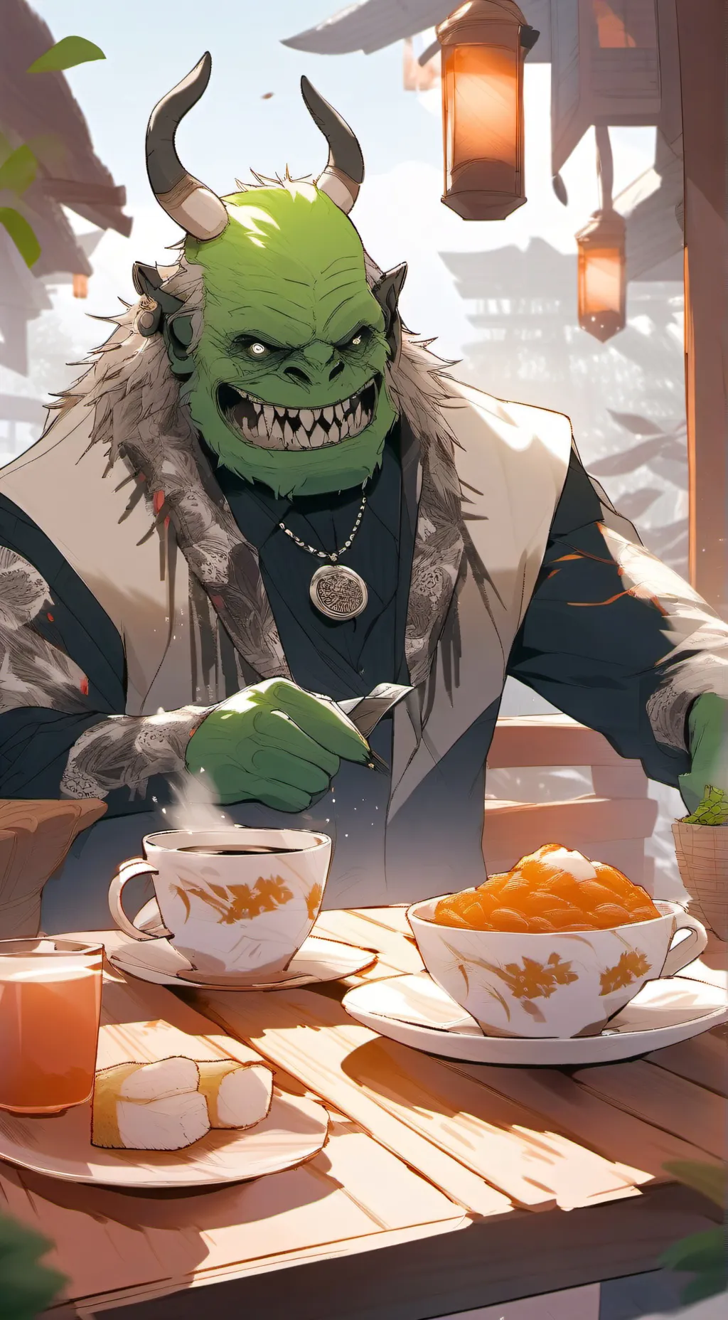 ai character: Lime background