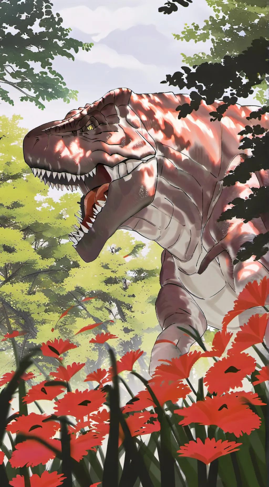 ai character: dinosaur  background