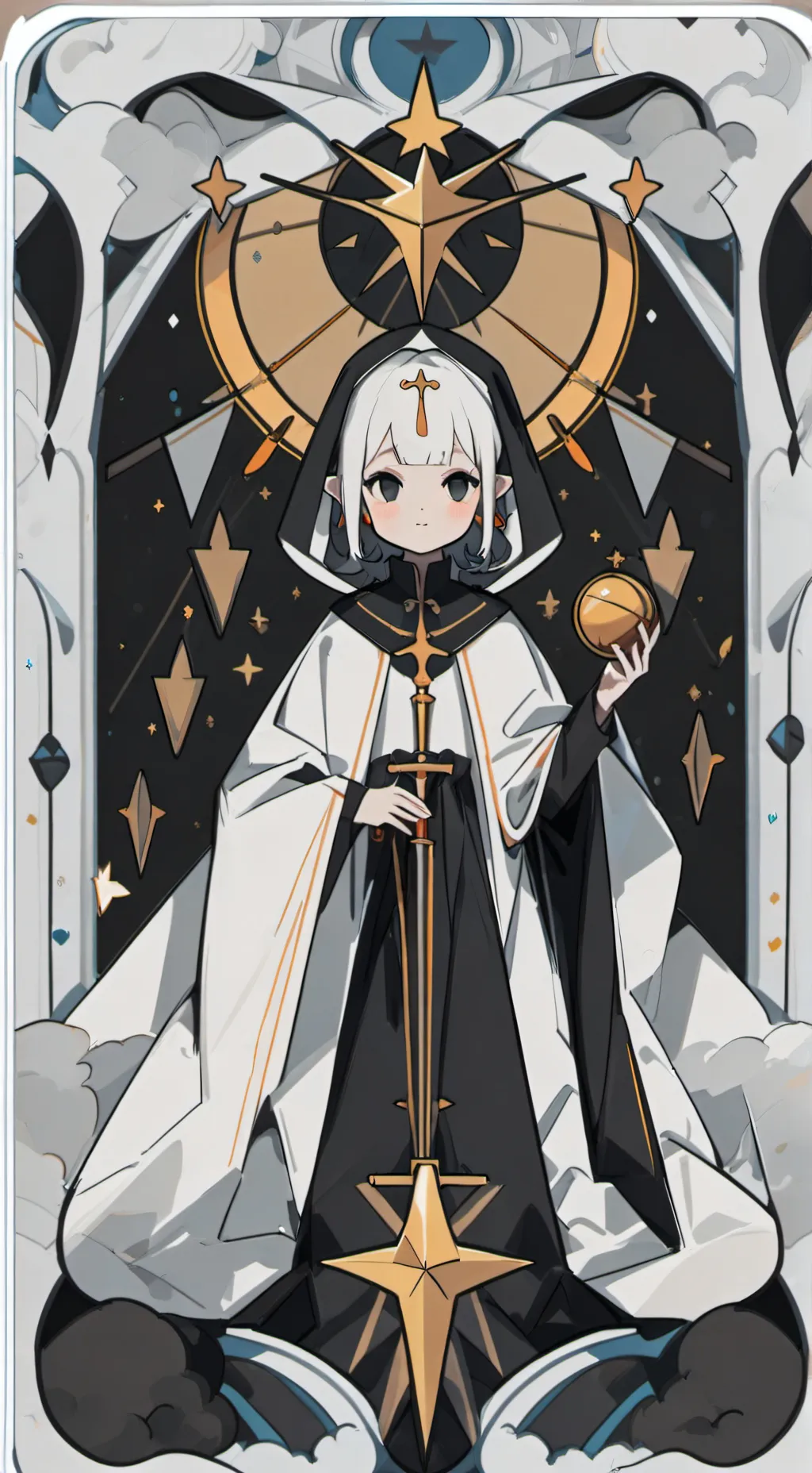 ai character: Sarah moon queen  background