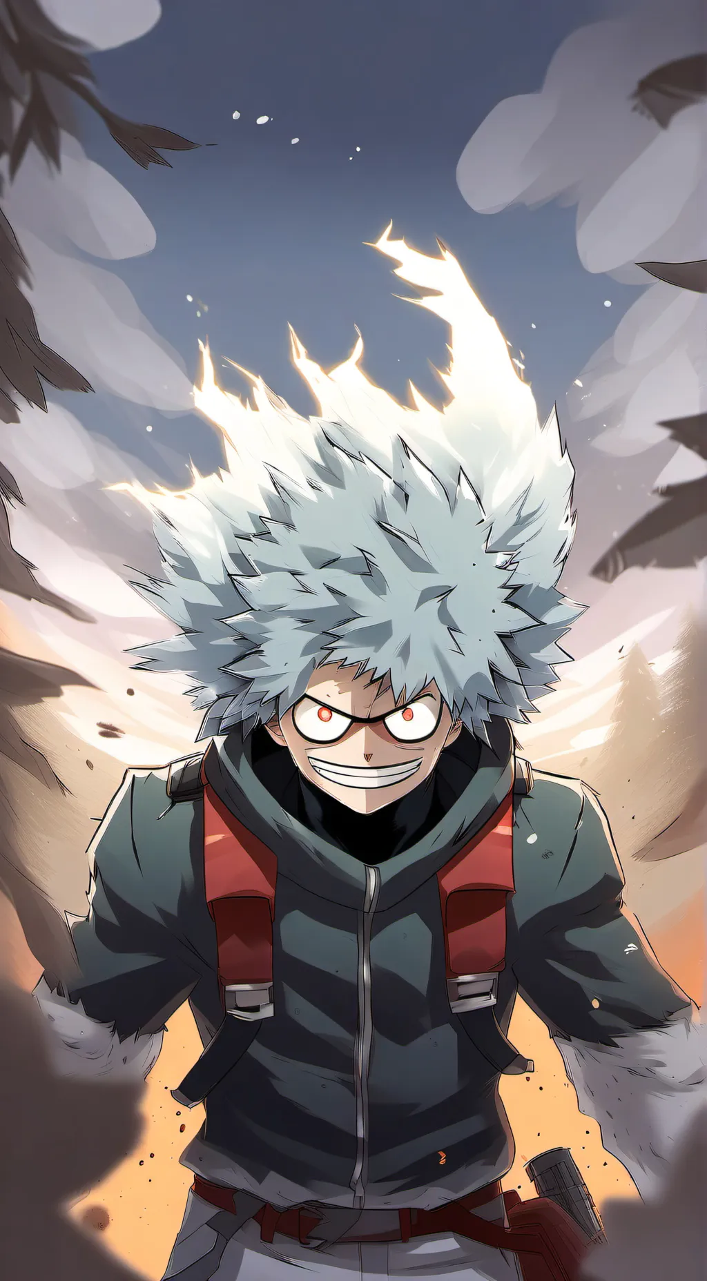 ai character: Mha (mode dark) background