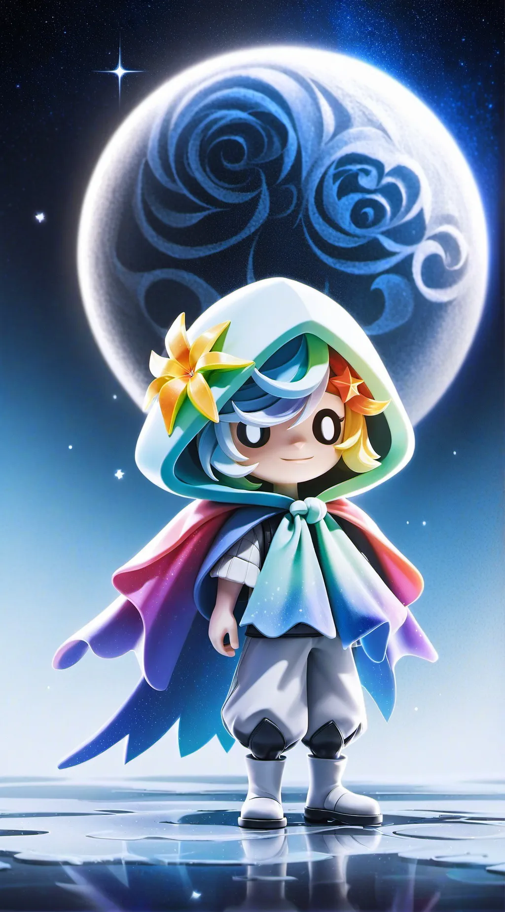 ai character: moonflower background