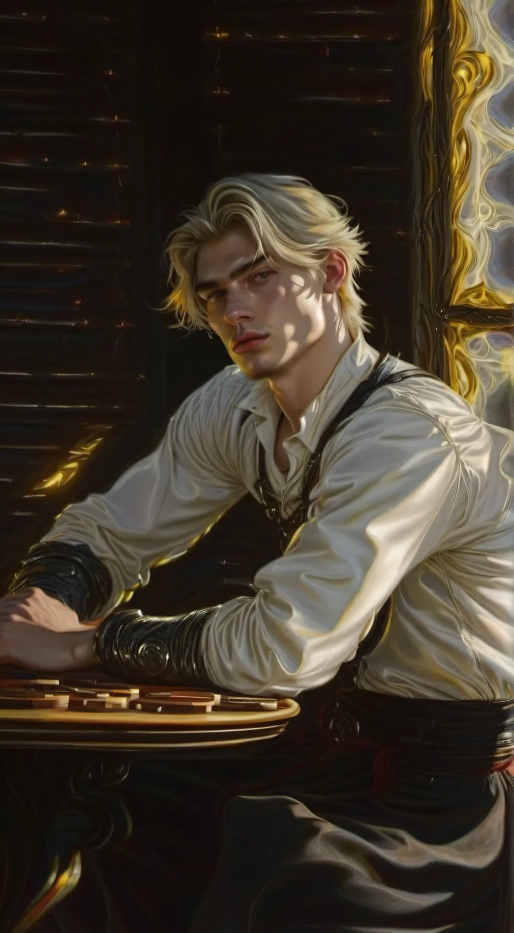 ai character: 🕯🕰Gregor🕰🕯 background