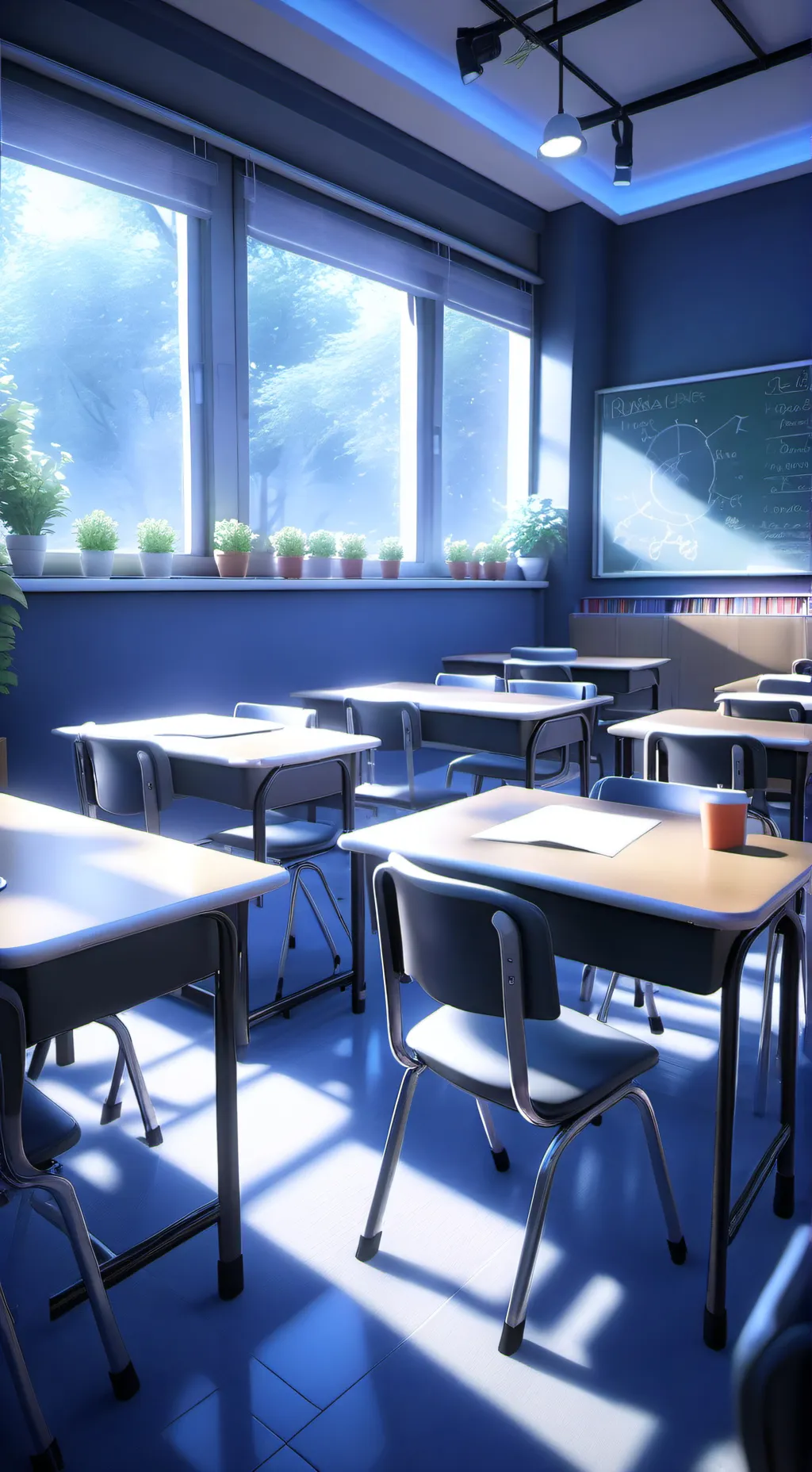 ai character: kpop school background