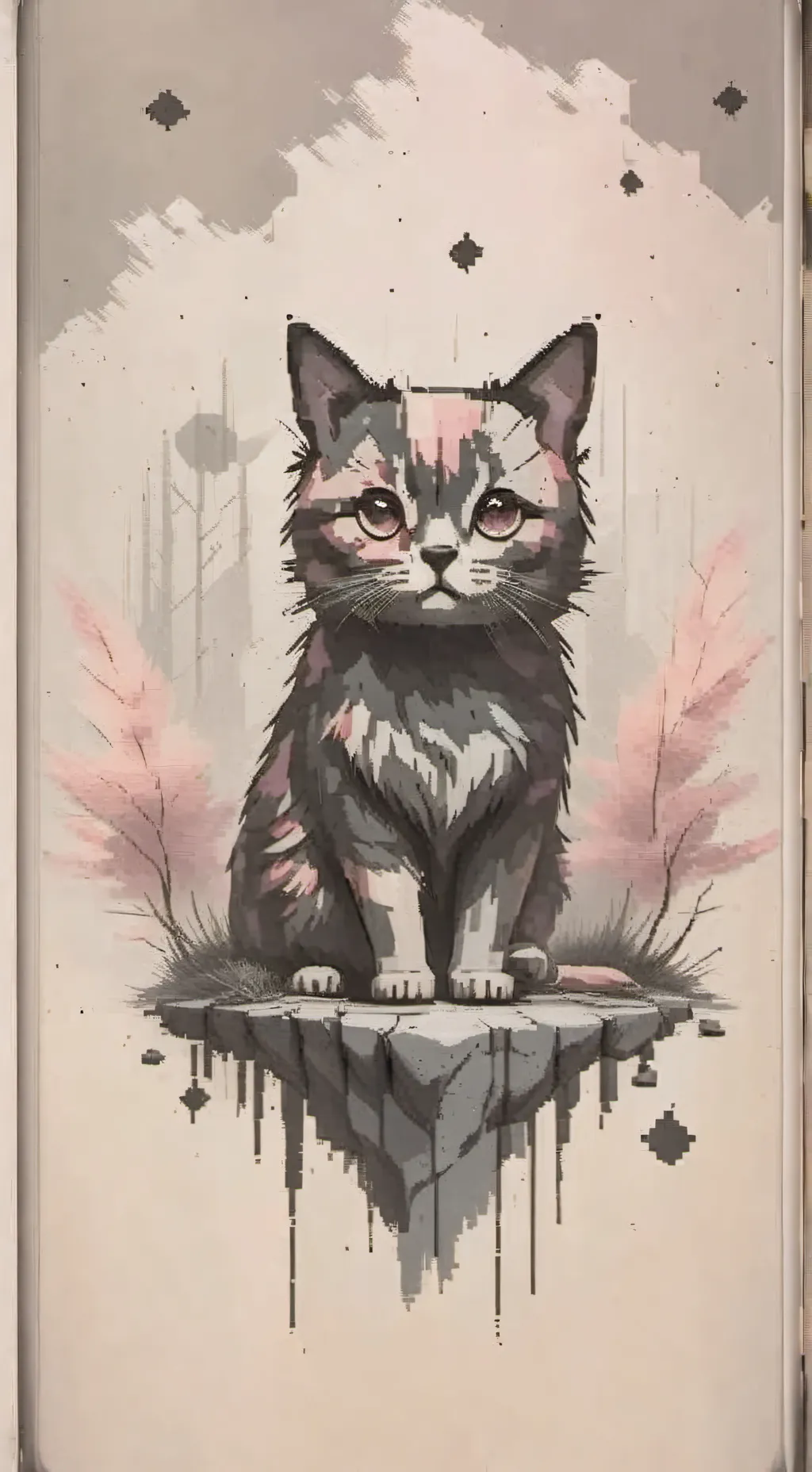 ai character: Mina as a catt background