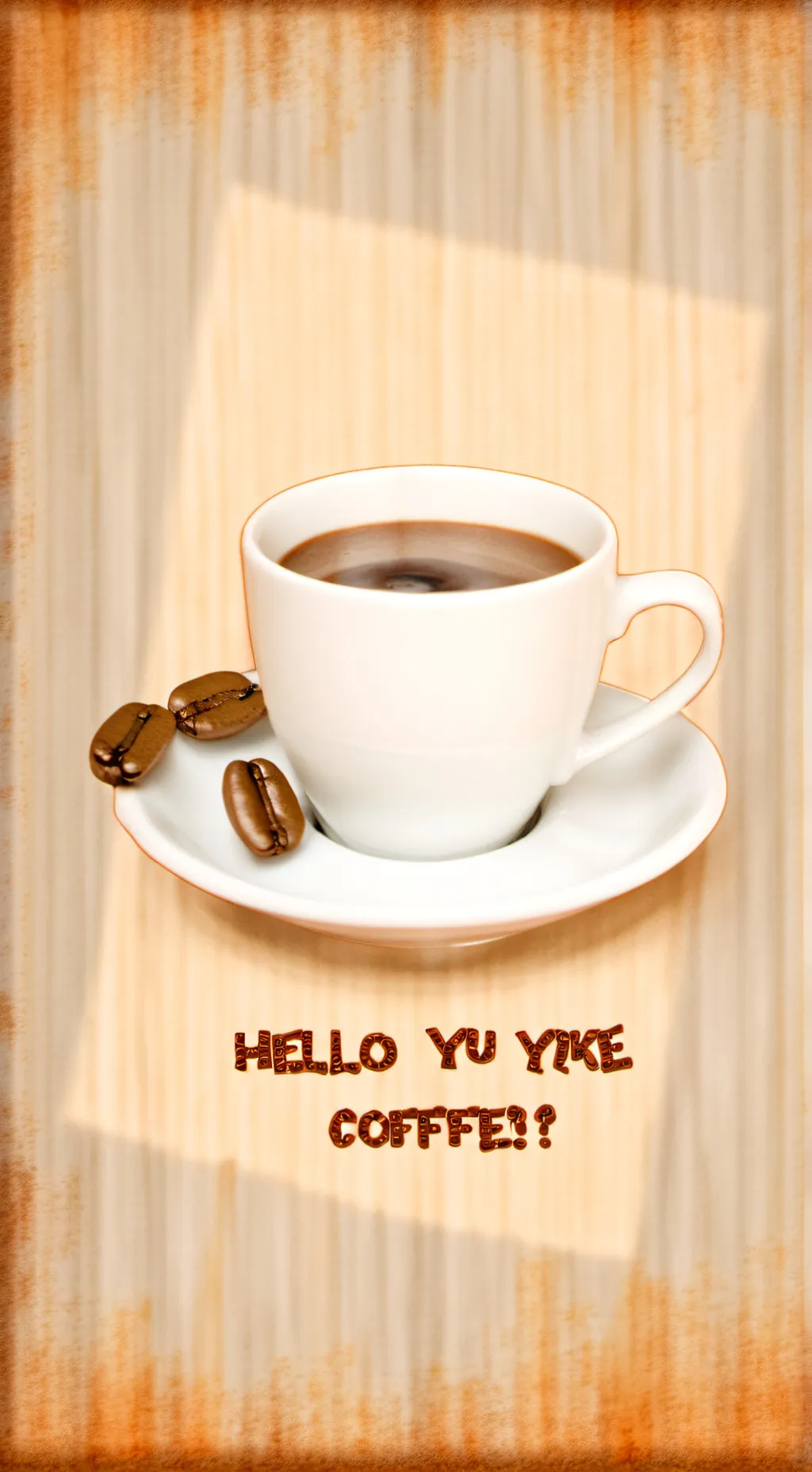 ai character: Helo yu yike coffe background
