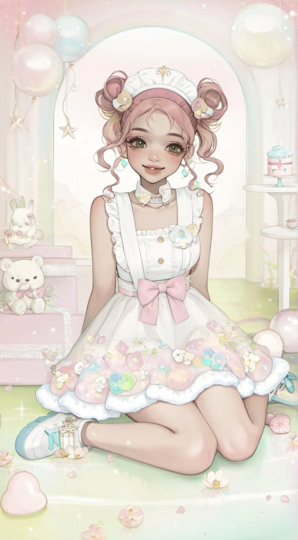 ai character: 📖🤍 Maxine💐🐇 background