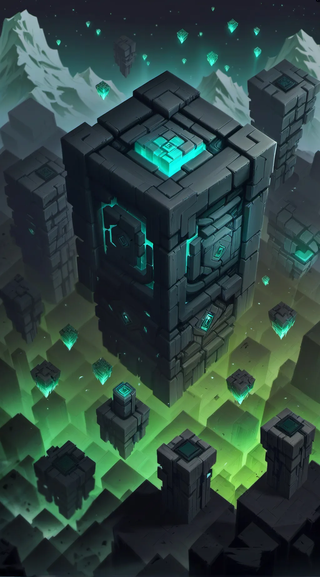 ai character: cube combination  background