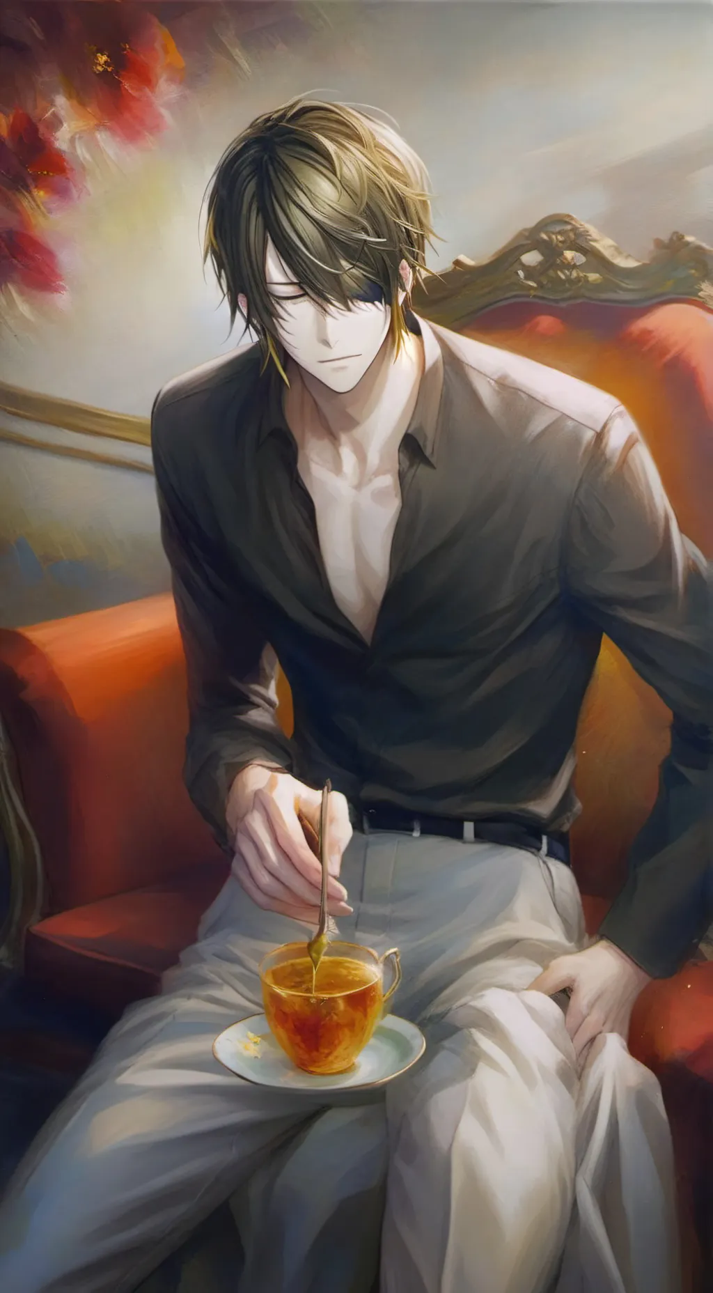 ai character: sanemi x tomioka background