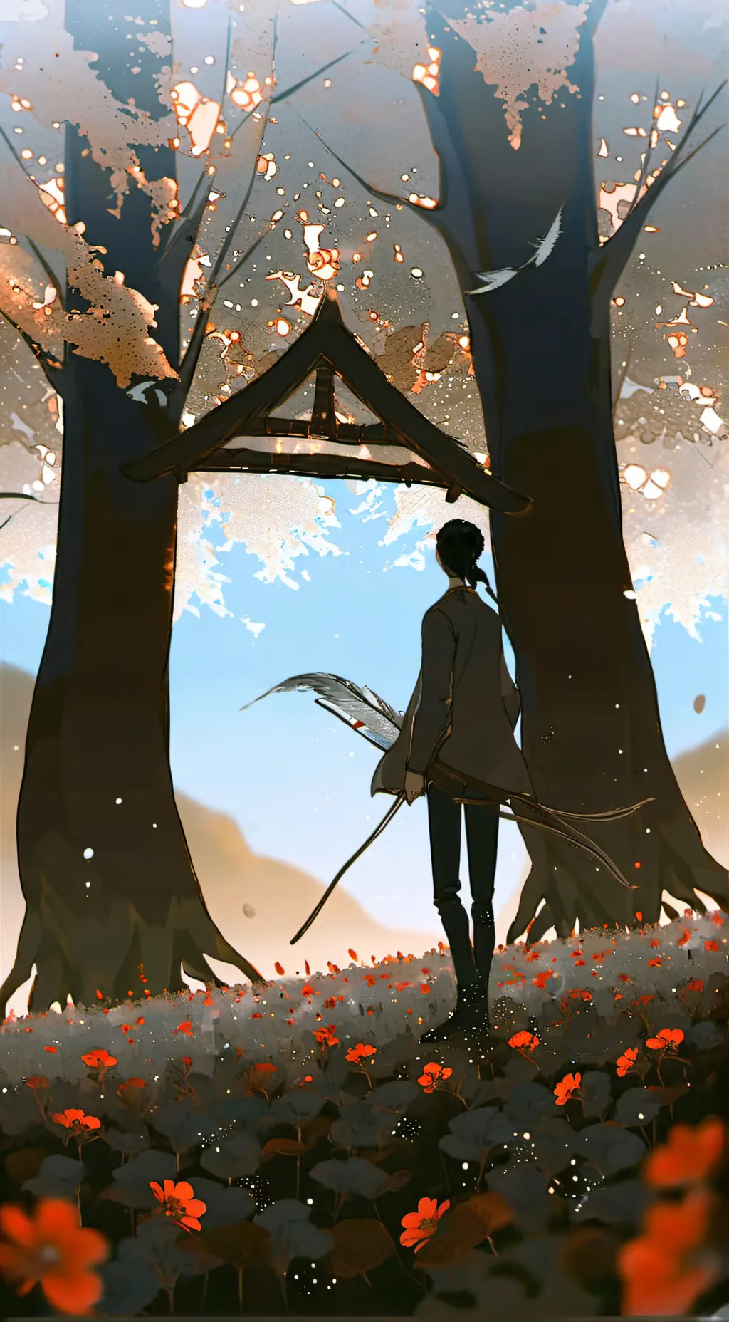 ai character: The world of light background