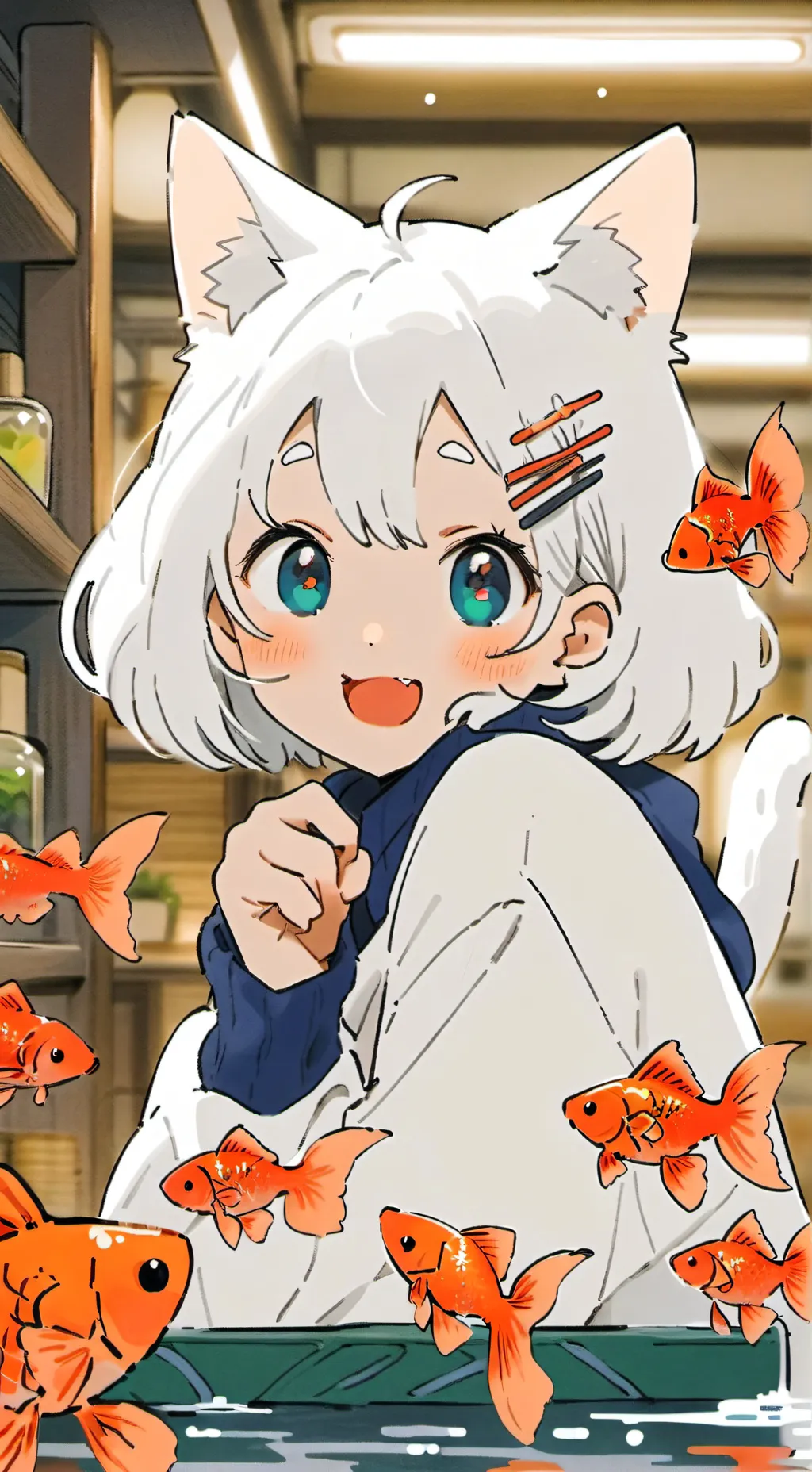 ai character: Whisker the White  background