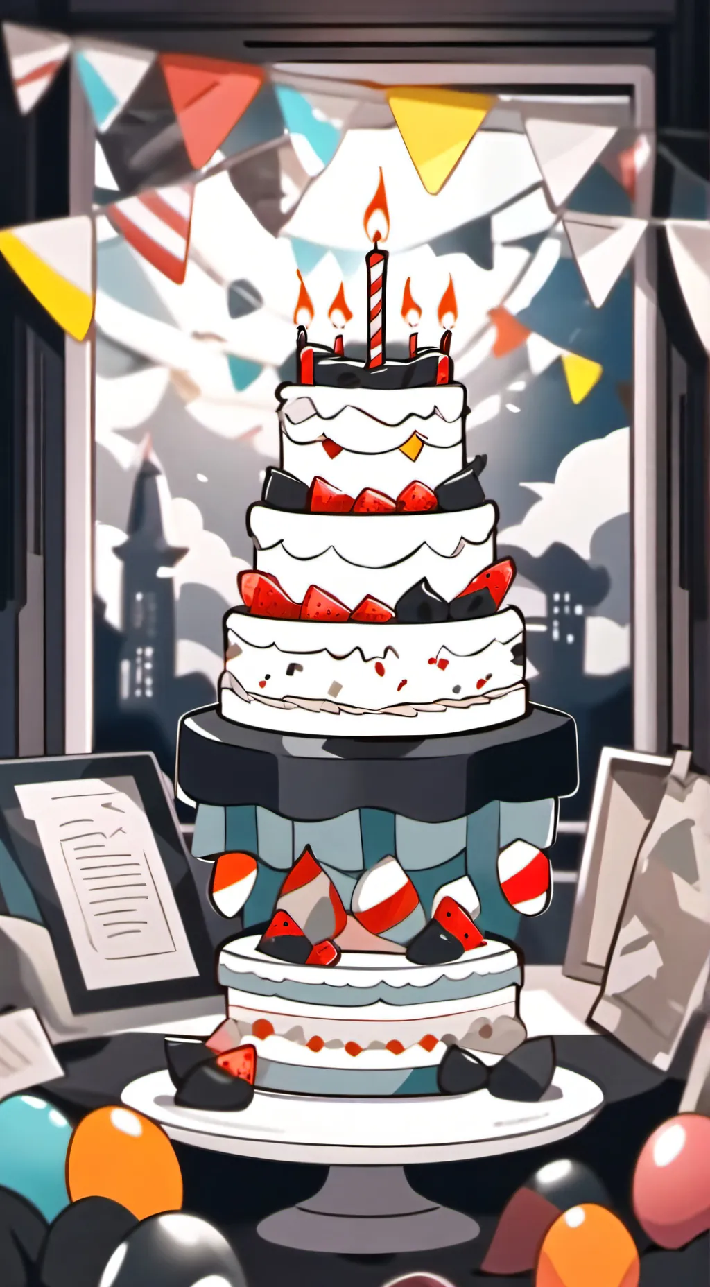 ai character: Kny birthday  background