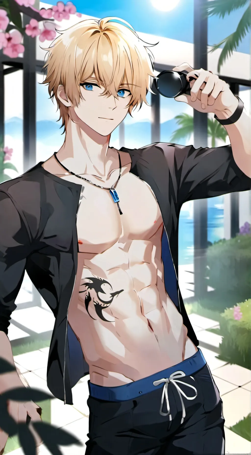 ai character: Pool Party🐬🌊 background