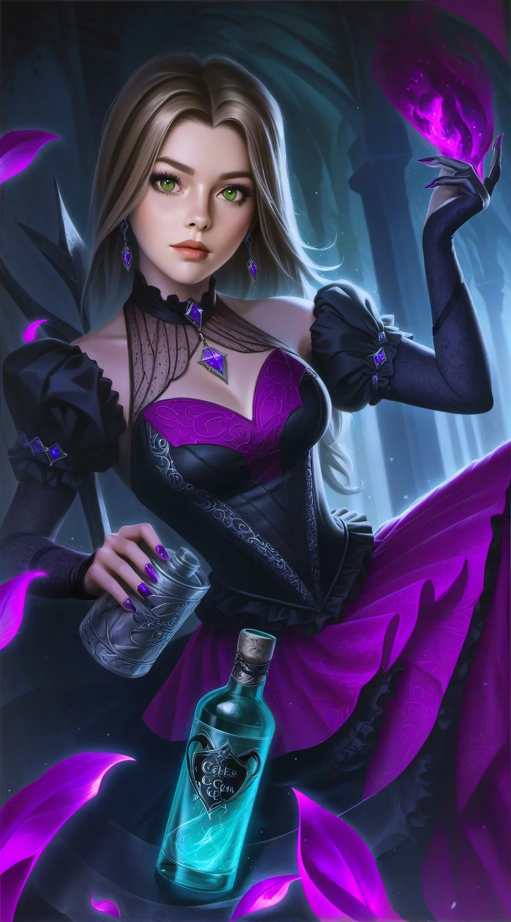 ai character: estachicaesgótica background