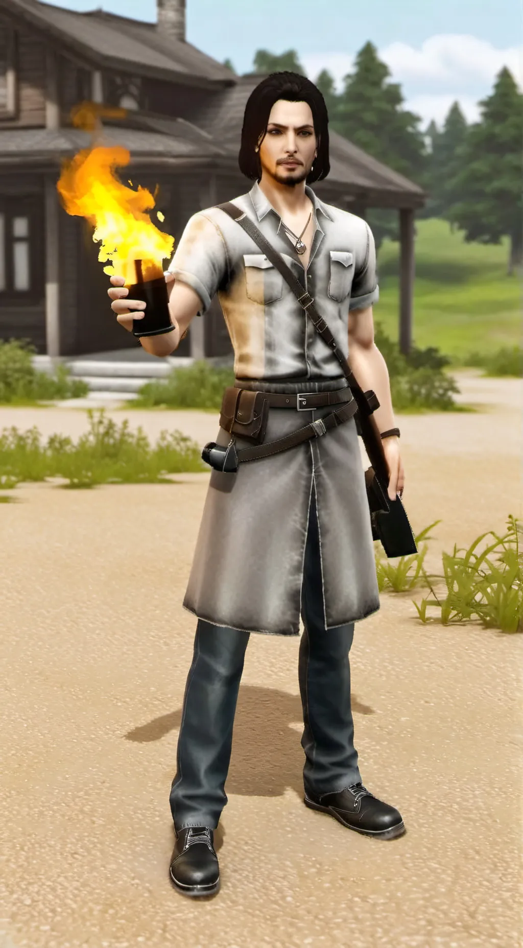 ai character: crazy dude background