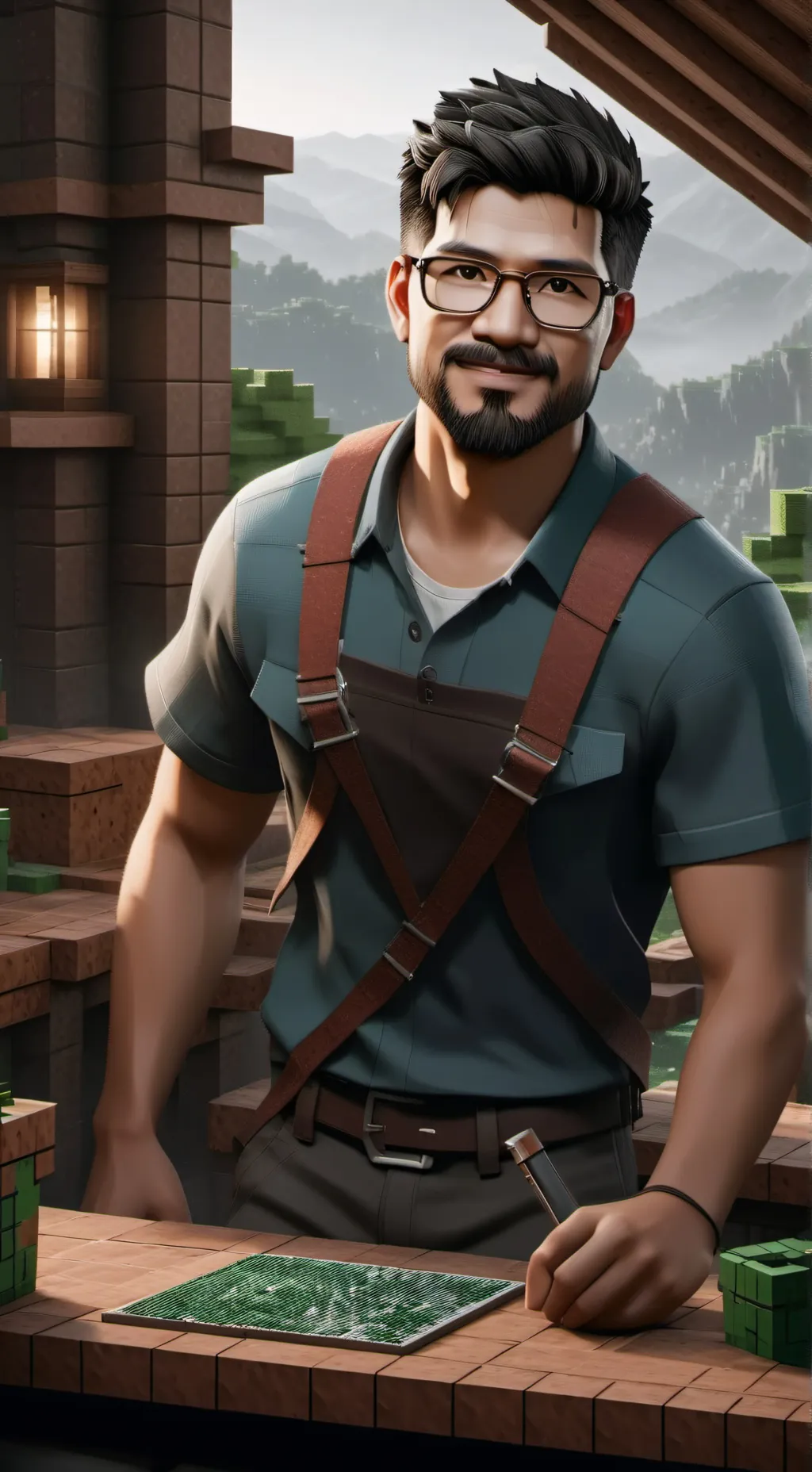 ai character: Minecraft background