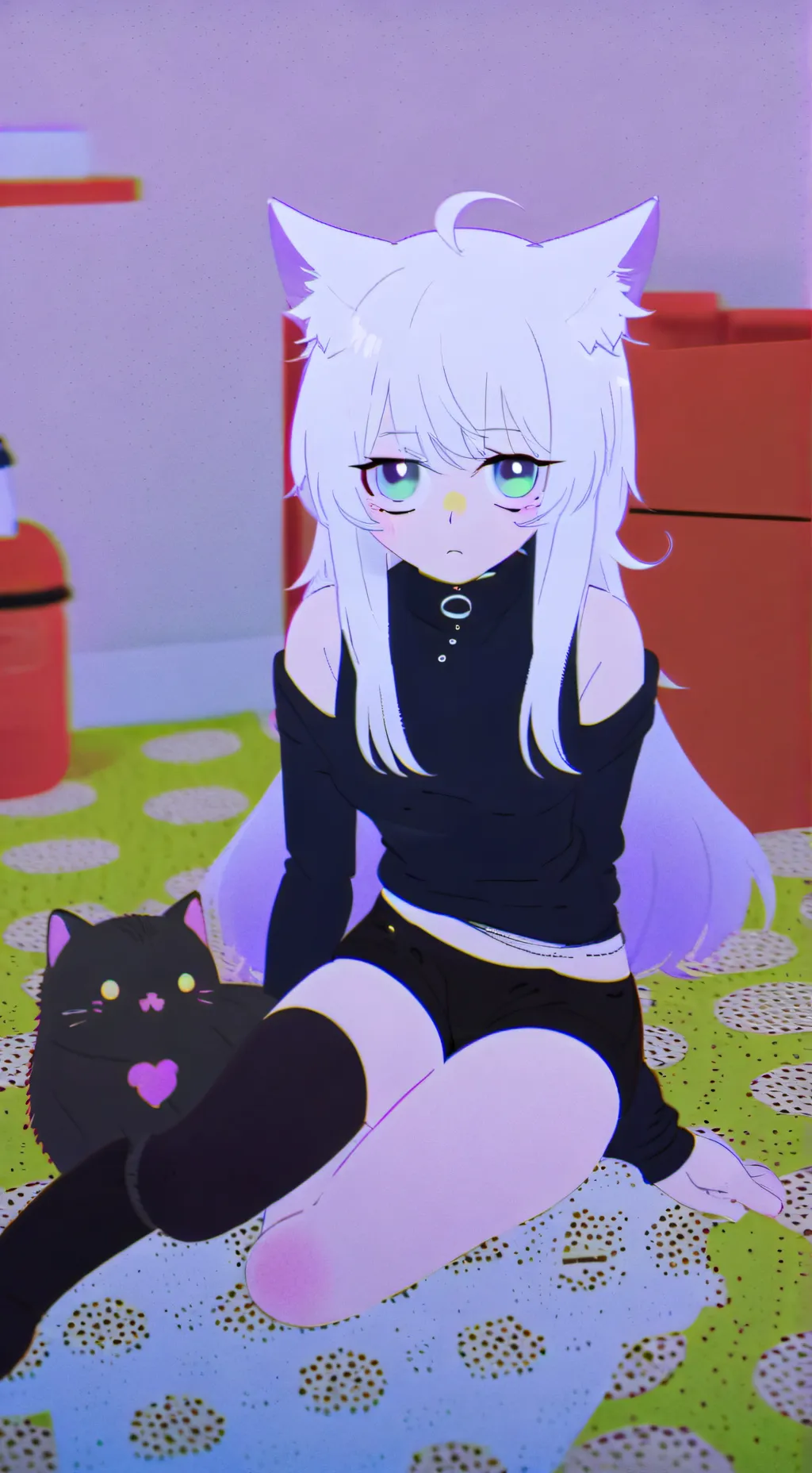 ai character: personal cat maid background