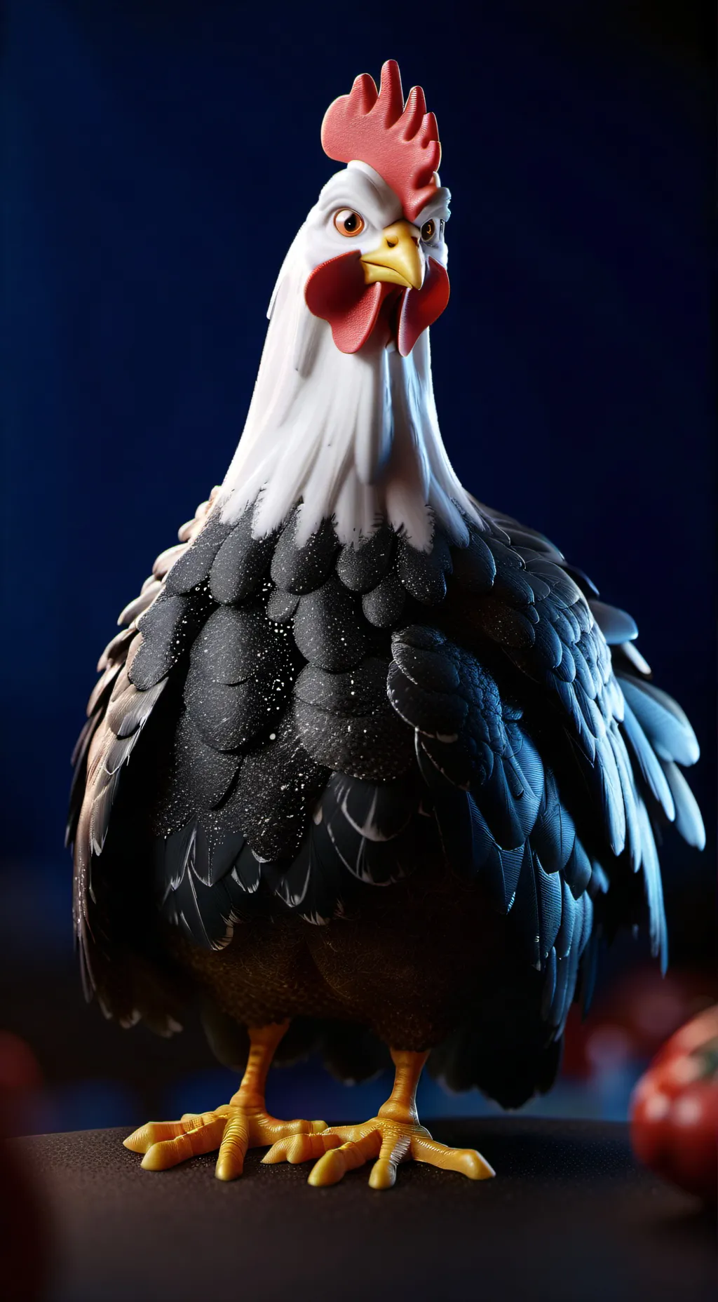 ai character: chicken coop background