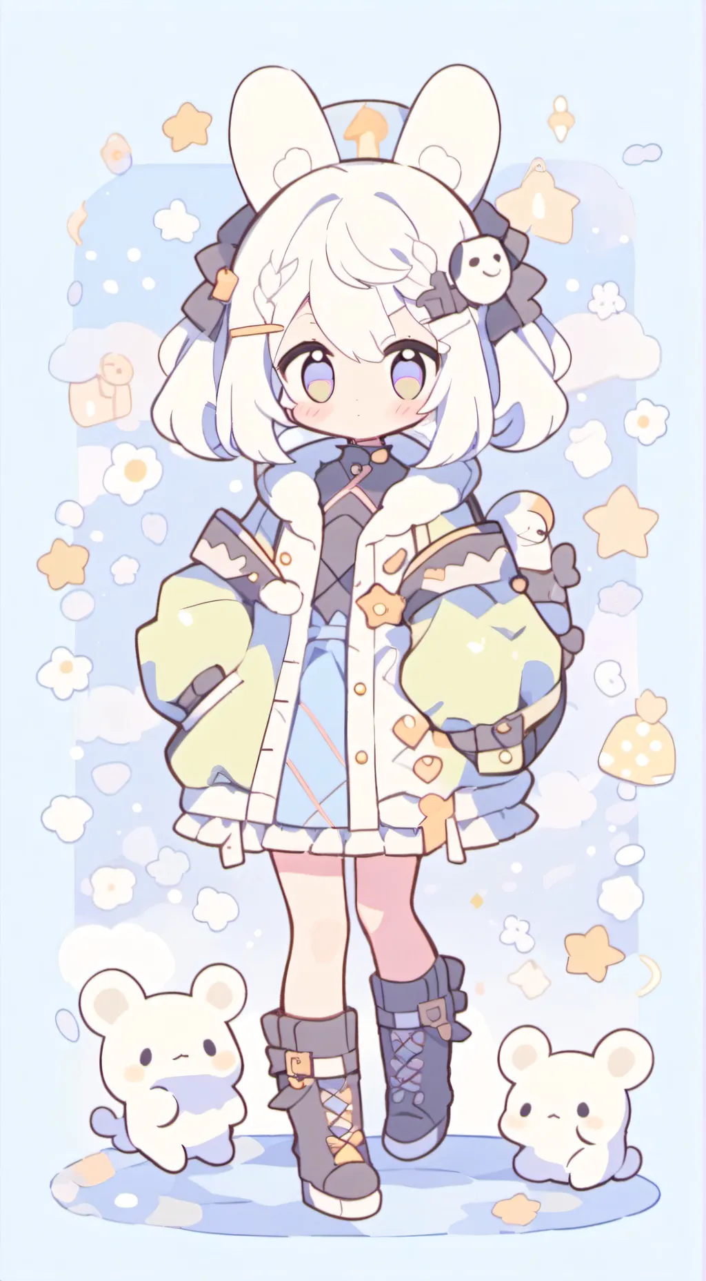 ai character: girly girl background