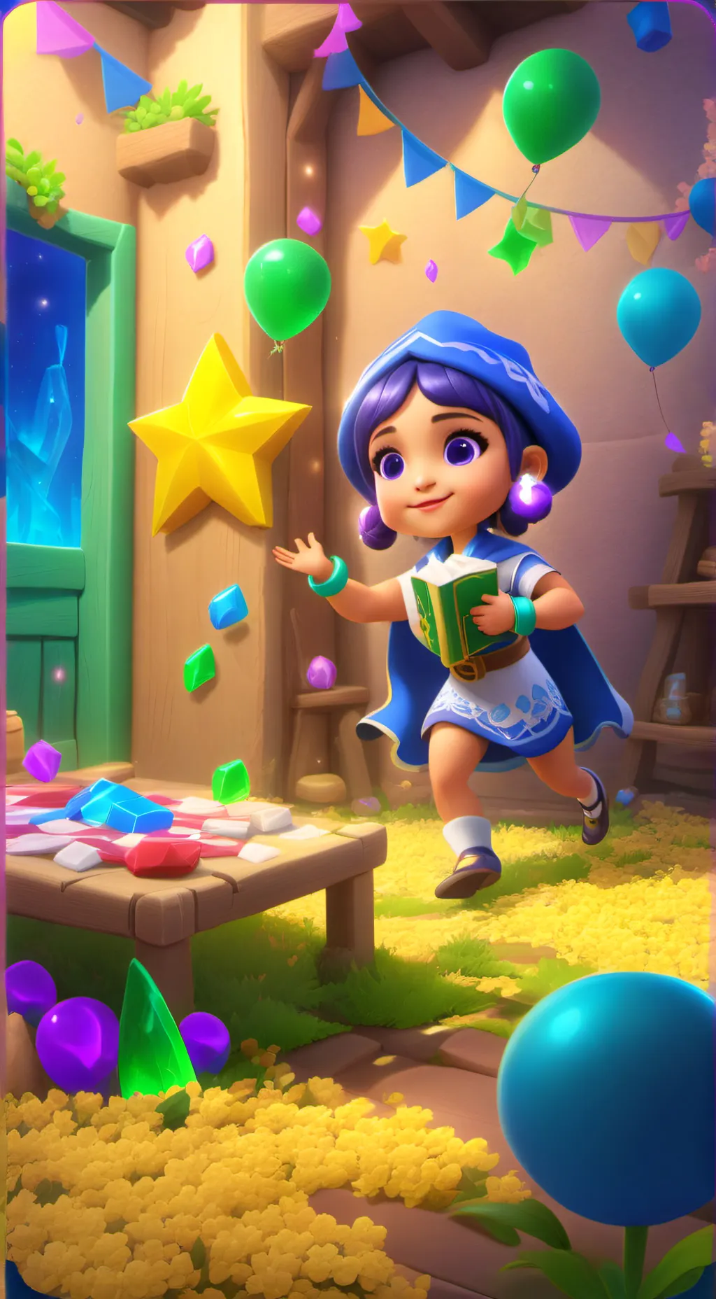 ai character: девочка background