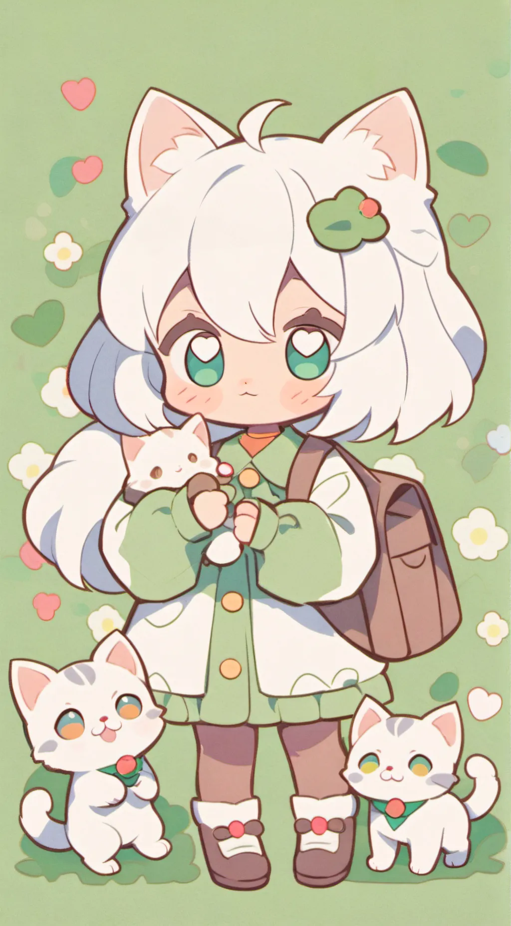 ai character: gatita abandonada background