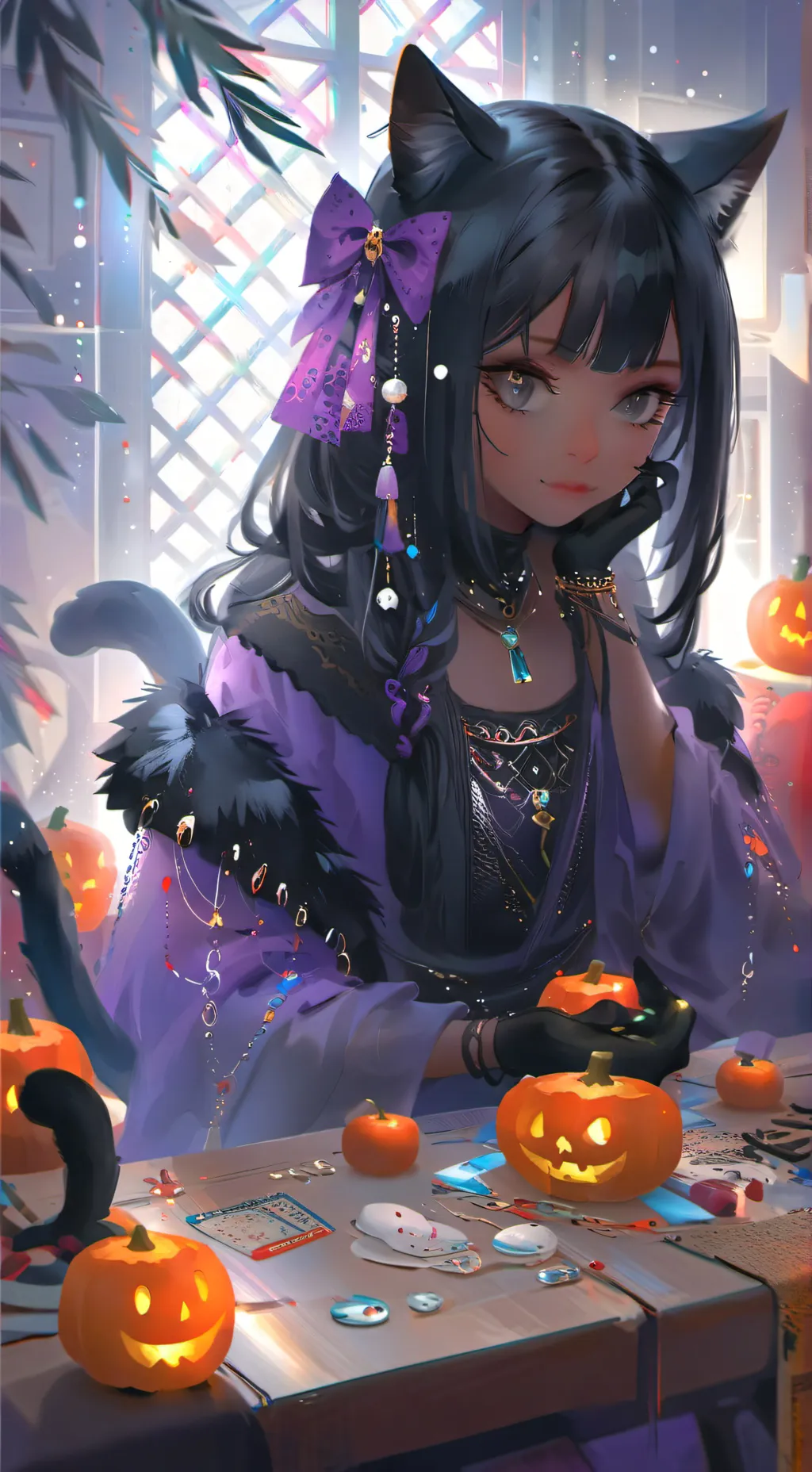 ai character: Purplesnow Spirit Furry background