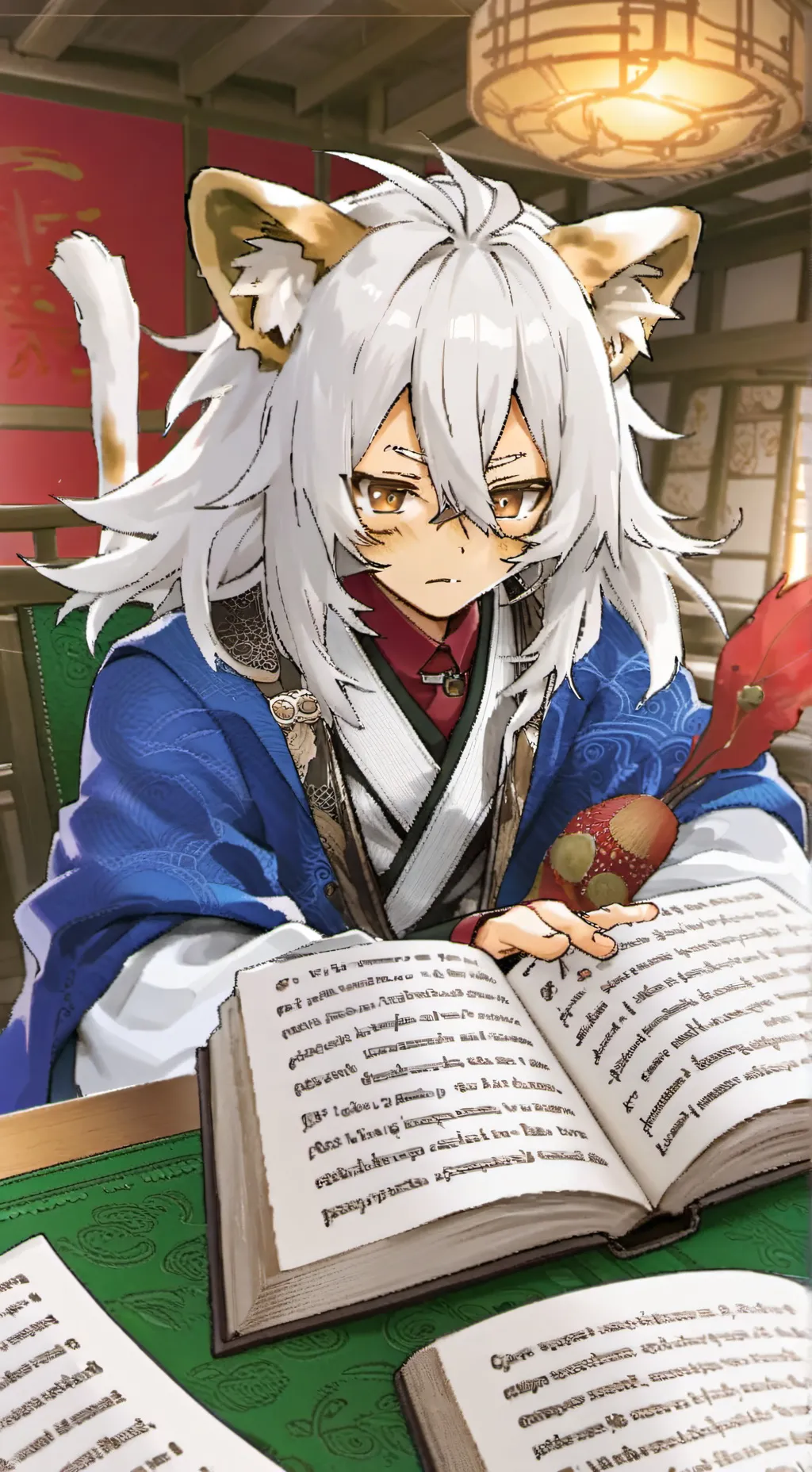 ai character: Slymitt the Tan Lion Spirit background