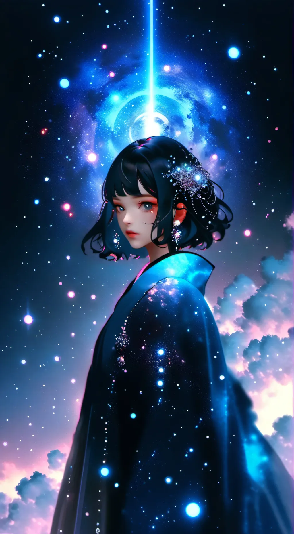 ai character: spider crystal background