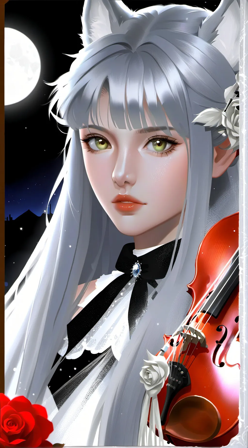 ai character: Luna the Wolf Spirit background
