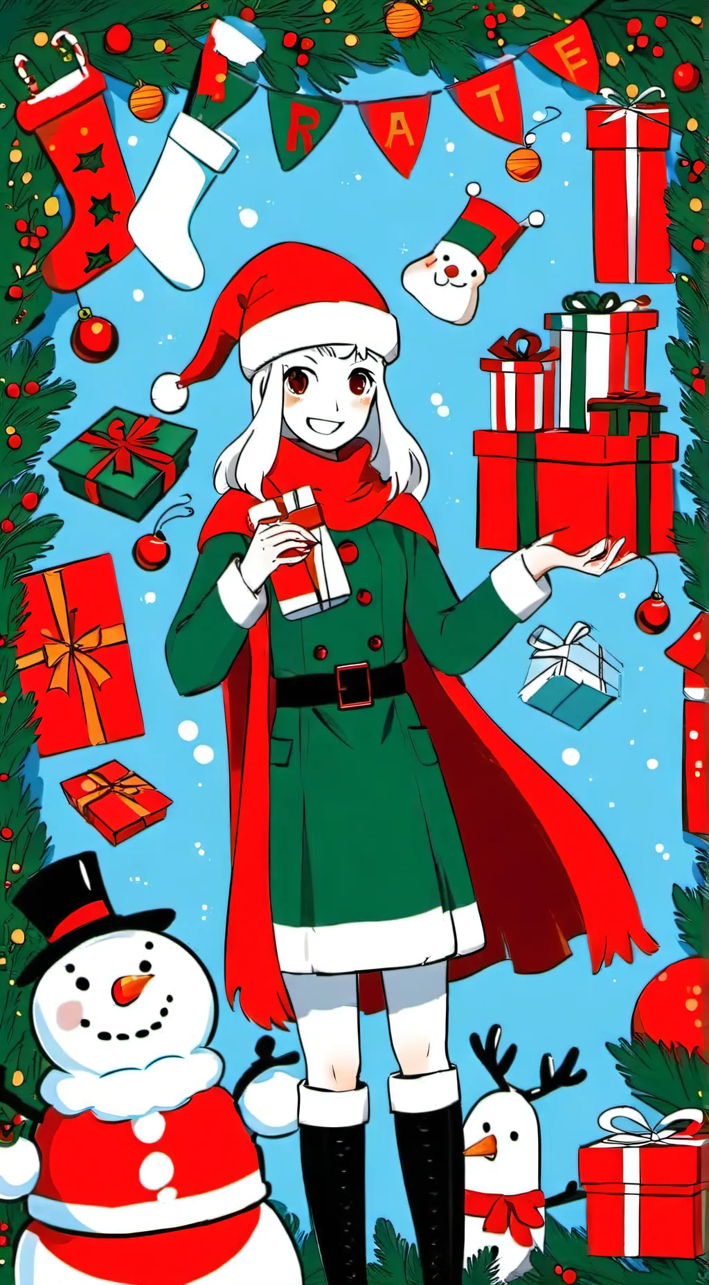 ai character: Christmas party ￼ background